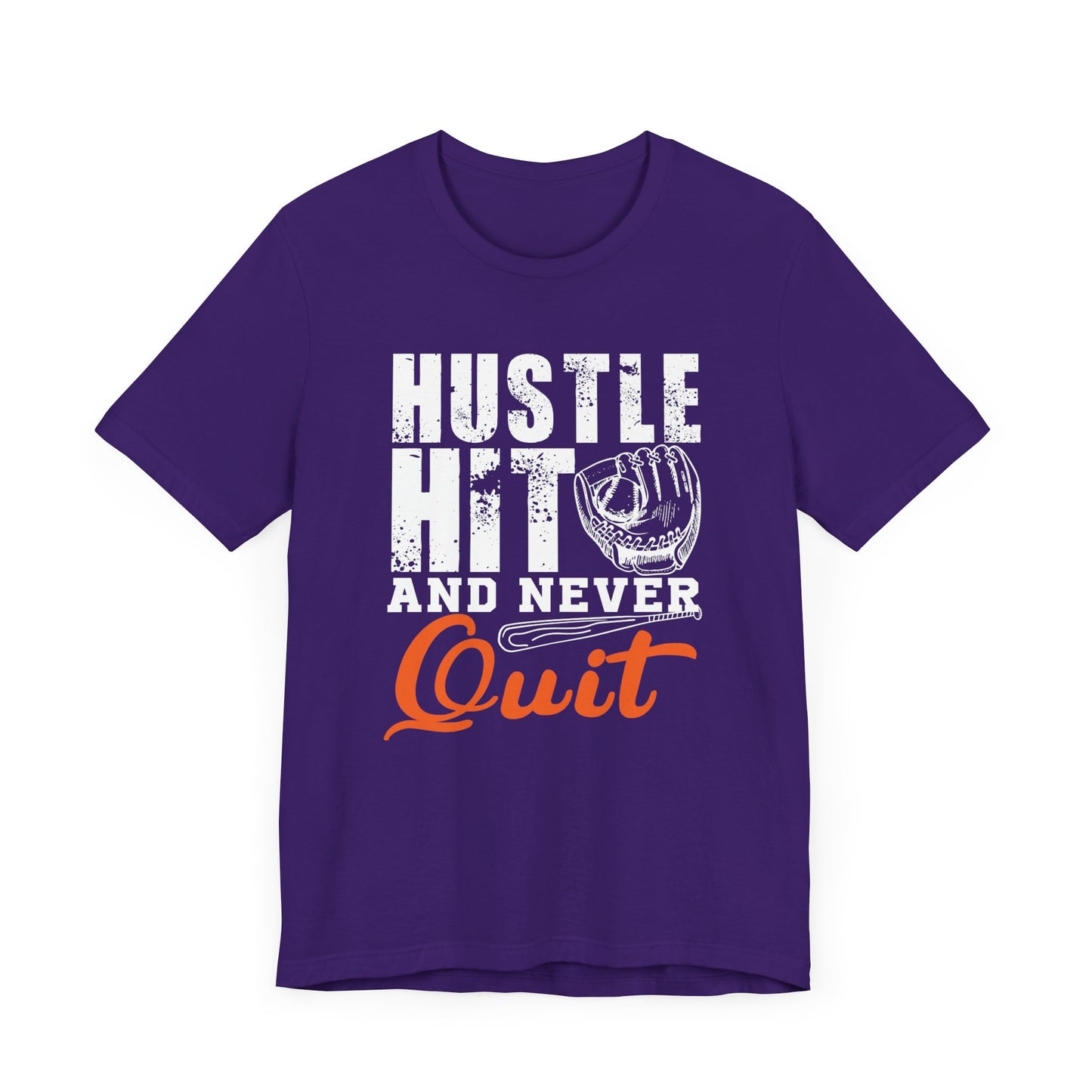 Baseball: Hustle Hit And Never Quit - Unisex Jersey Short Sleeve Tee