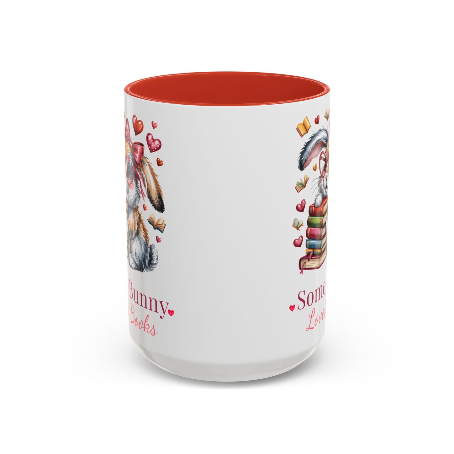 Some Bunny Loves Books Mug – Cute Book Lover Coffee Cup, Bunny Reading Gift for Teacher, Librarian or Reader (11oz / 15oz) - 14789