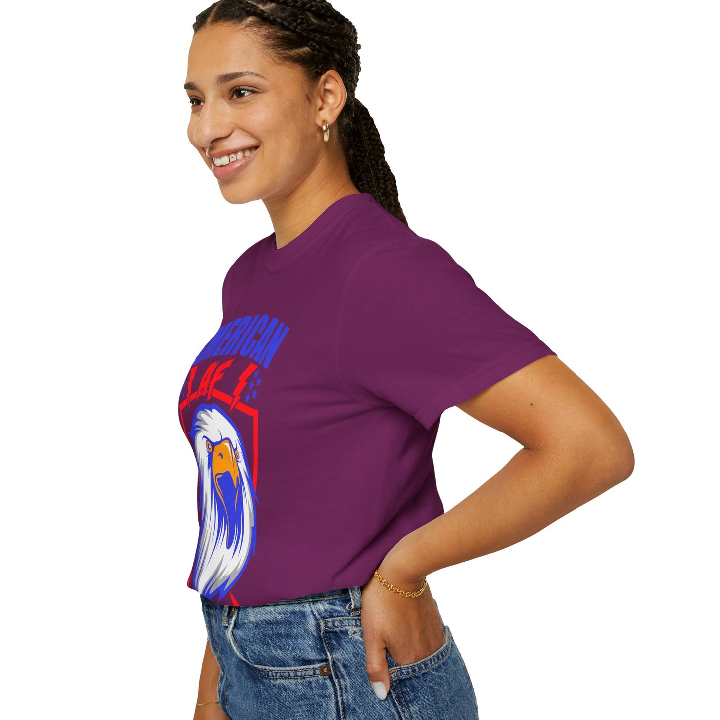 Patriotic Eagle T-Shirt, American AF Graphic Tee, Unisex Tee, 4th of July Shirt, Casual Wear, Gift for Patriots, Summer Style - 13731