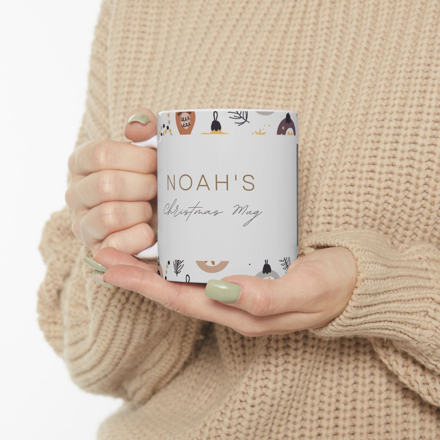 Noah's Christmas Mug, Photo & Name Customizable - Ceramic Mug, (11oz, 15oz) - 11061