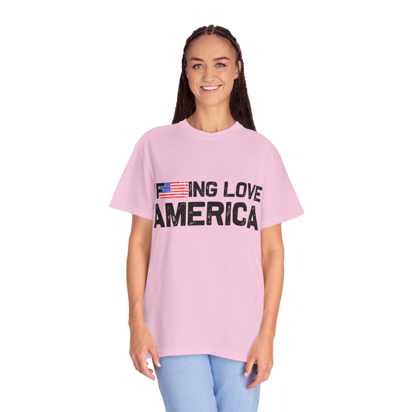 Unisex T-Shirt with Patriotic Love for America, Casual Tee, Independence Day Gift, Love America Shirt, Gift for Patriot - 13654