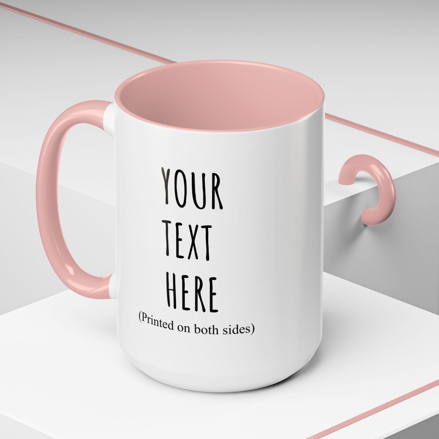 Personalized Accent Coffee Mug – Custom Text Printed Both Sides (11oz & 15oz) - 14676