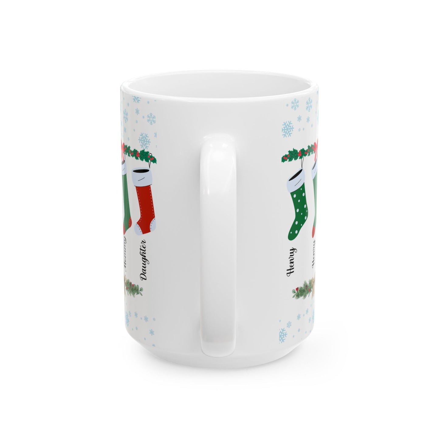 Christmas, Family Photo, Customizable - Ceramic Mug, (11oz, 15oz)