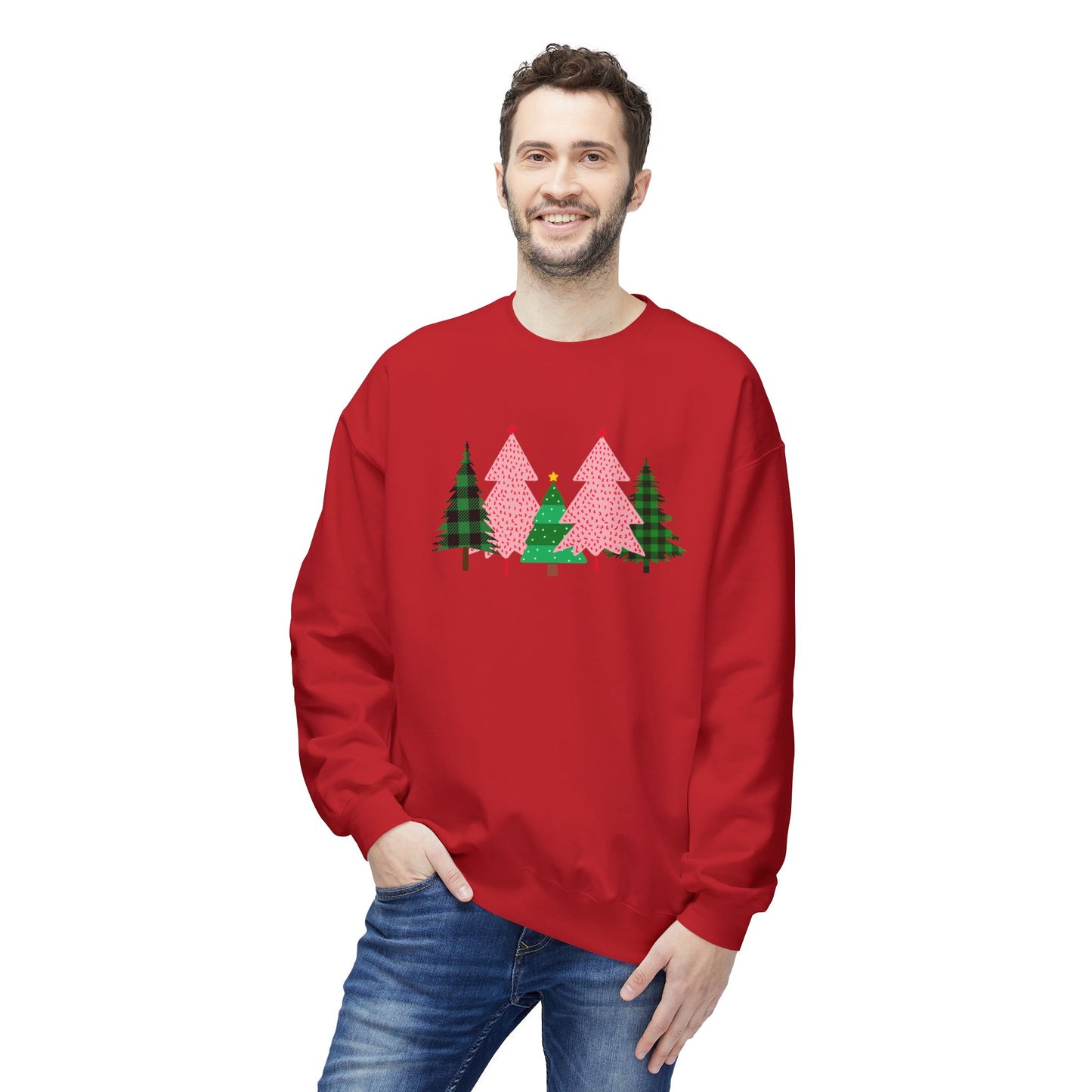 Christmas Trees - Unisex Midweight Softstyle Fleece Crewneck Sweatshirt - 10174