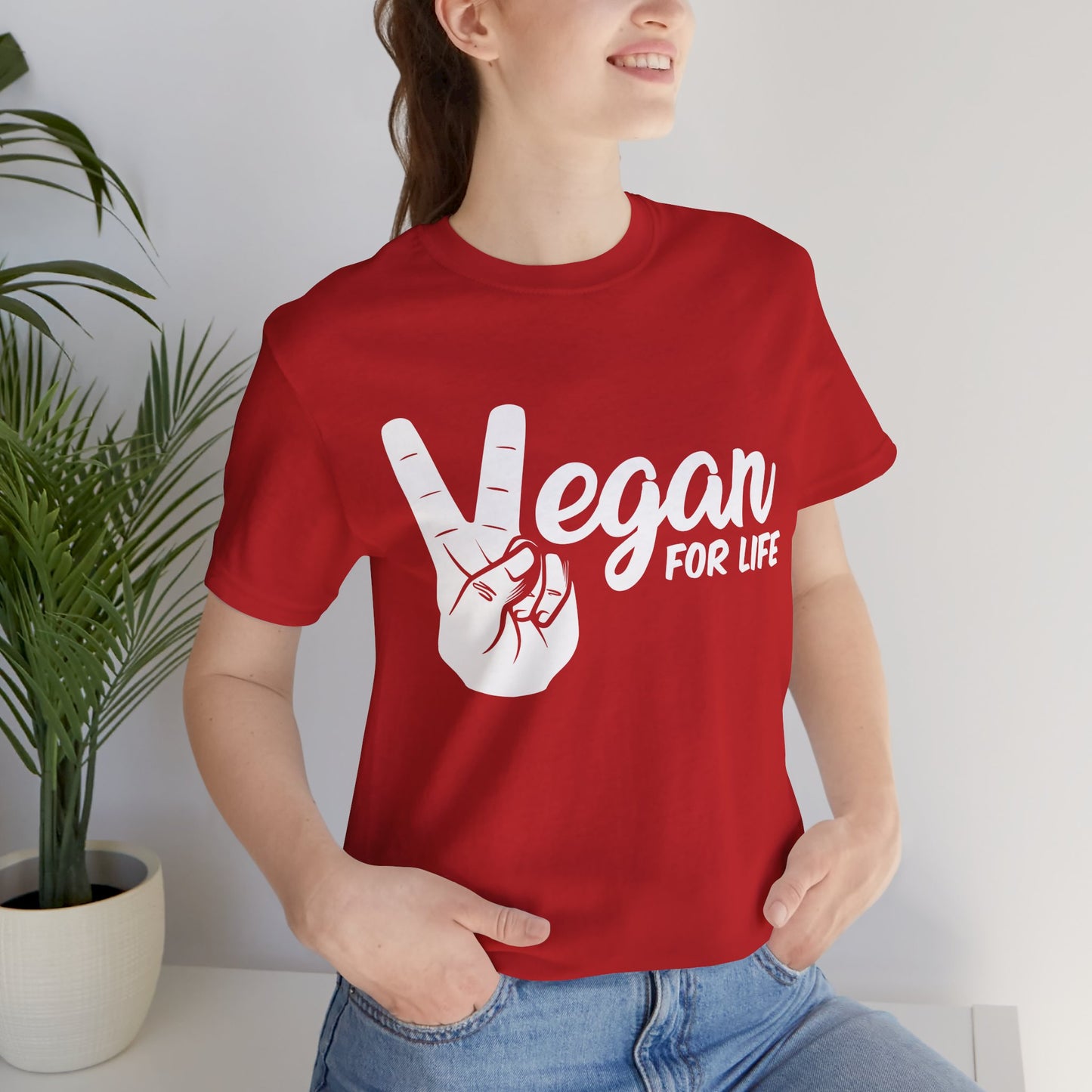 Vegan For Life - Unisex Jersey Short Sleeve Tee - 12381
