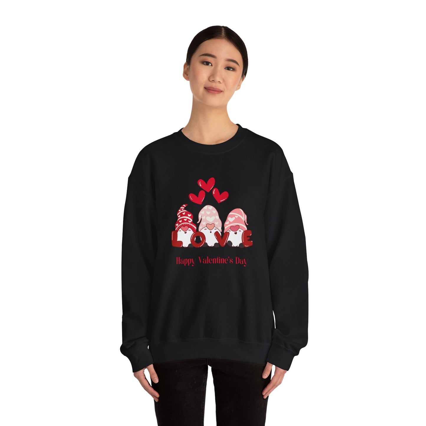 Gnomes, Love, Happy Valentine's Day - Unisex Heavy Blend™ Crewneck Sweatshirt - 11350