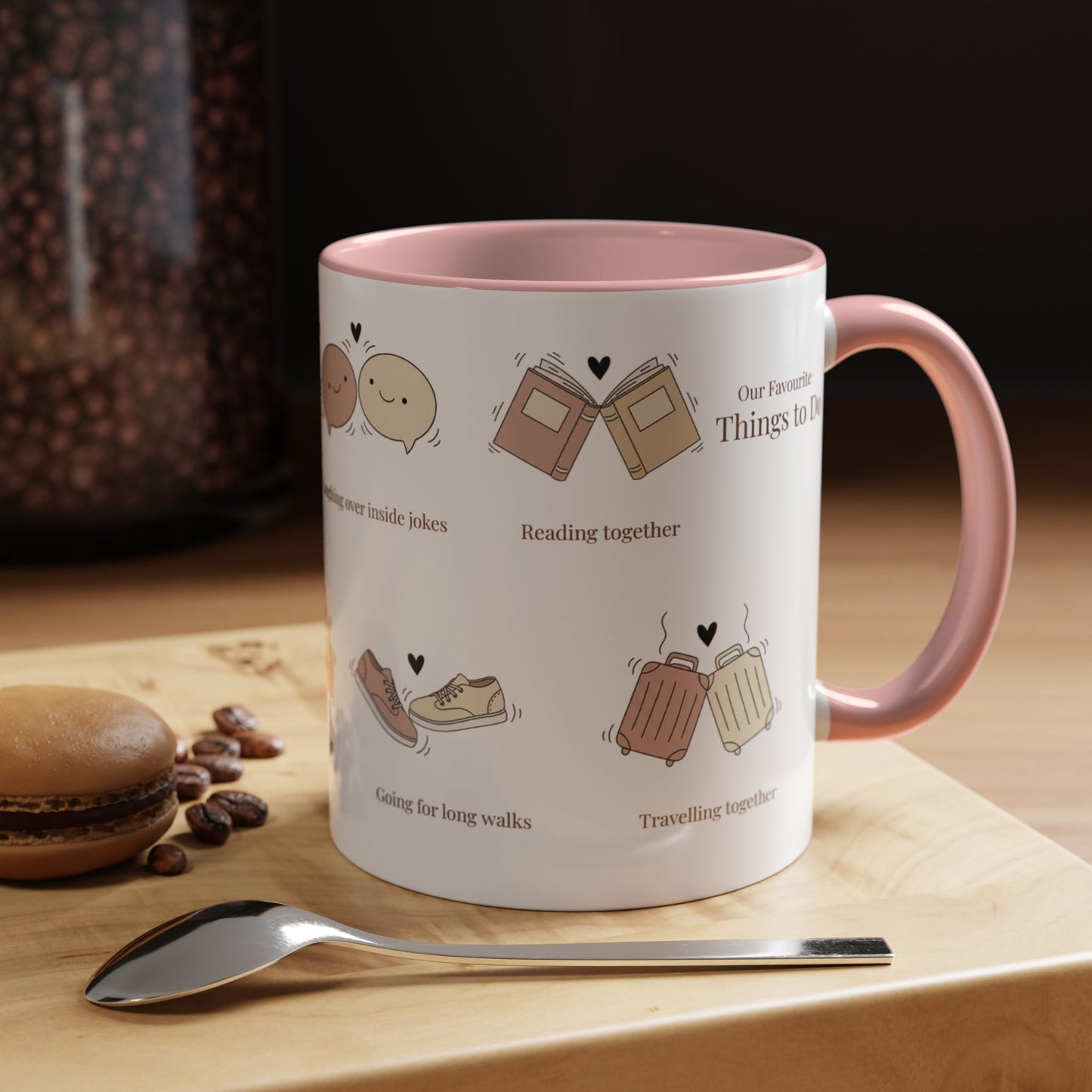 Our Favorite Things to Do Valentine’s Mug – Cozy Couples Illustrated Accent Coffee Mug - 14702