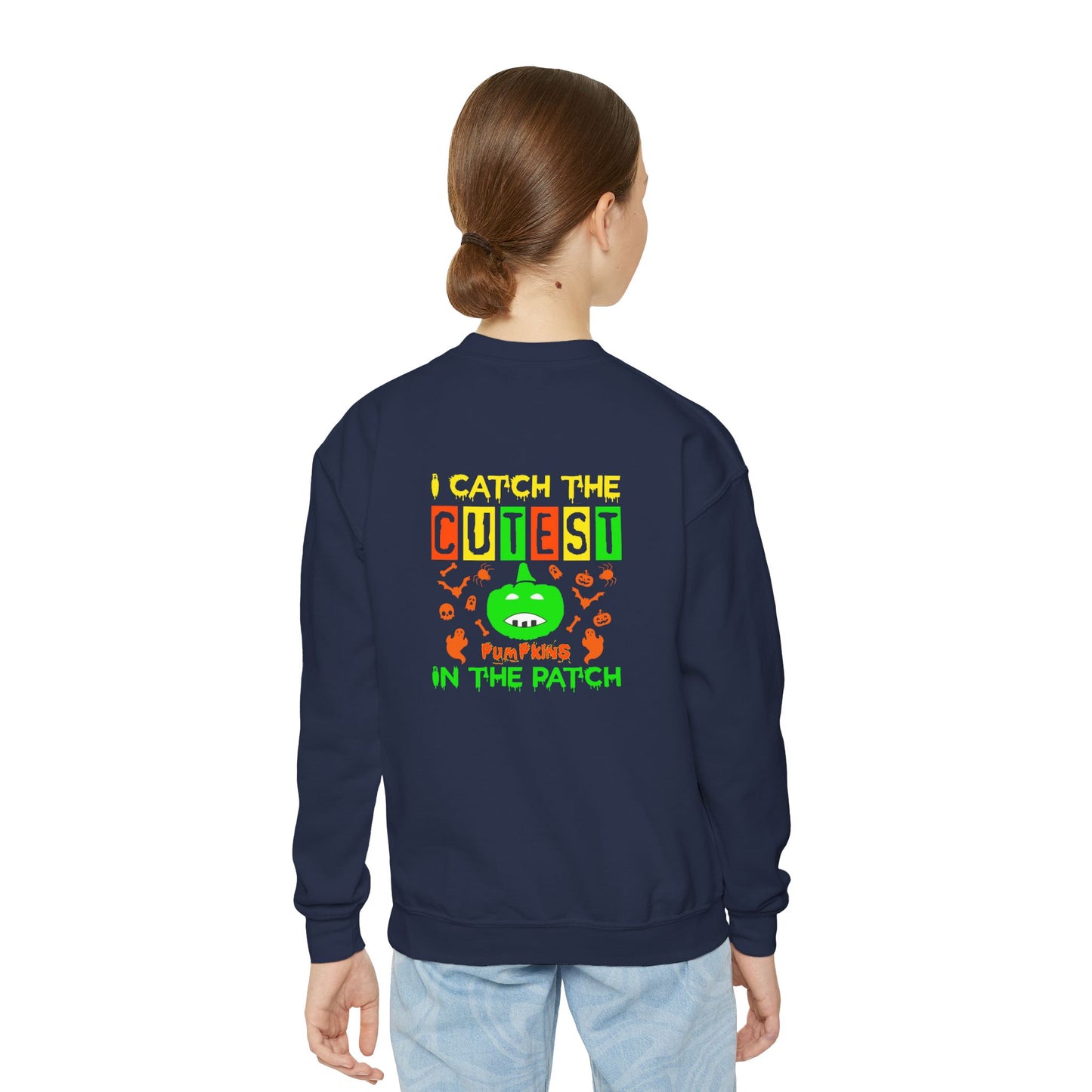 I Catch The Cutest Pumpkins In The Patch  - Youth Crewneck Sweatshirt