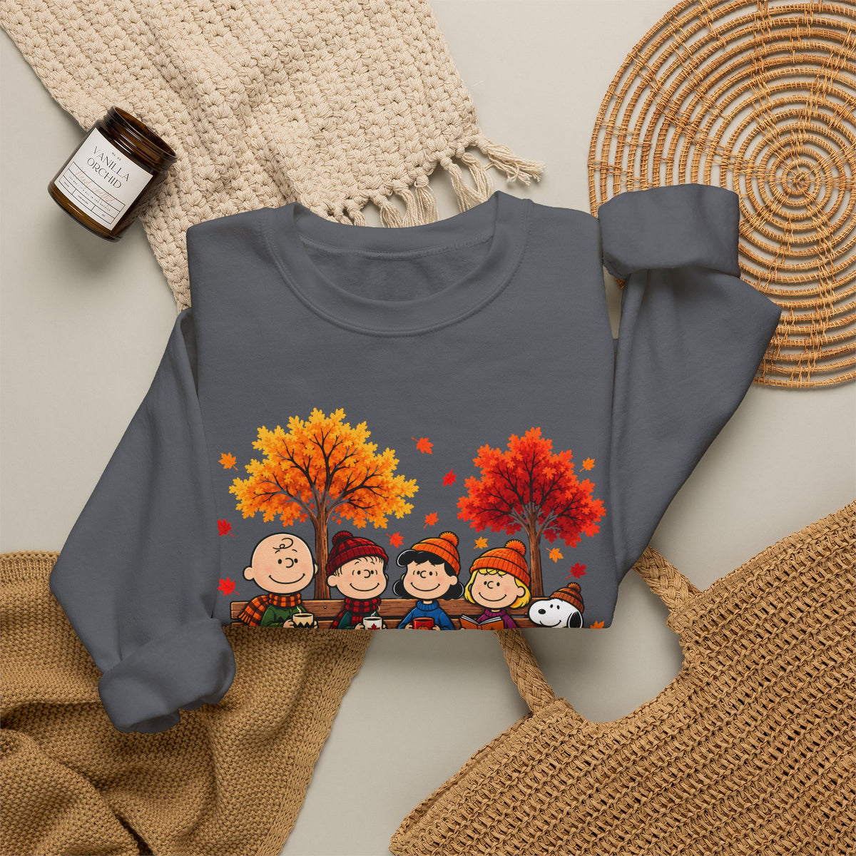 Fall Friends Crewneck Sweatshirt, Cute Autumn Pumpkin Patch Design - 14999
