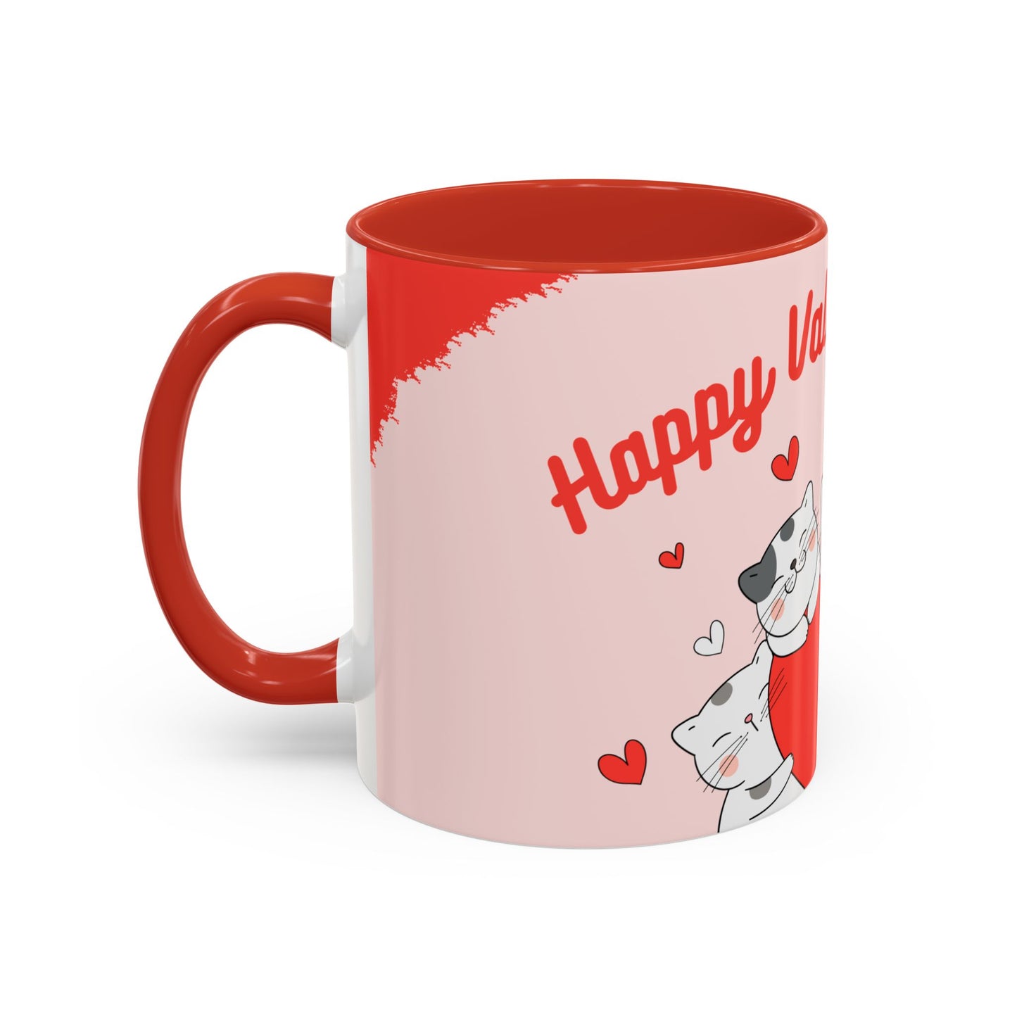 Cats, Happy Valentine's - Accent Coffee Mug (11, 15oz) - 11124