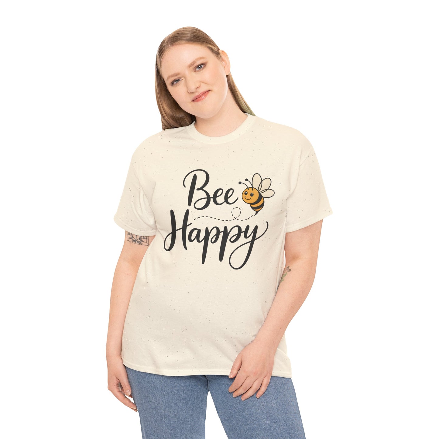 Bee Happy T-Shirt — Cute Bee Graphic Tee, Positive Vibes Gift Shirt - 14864