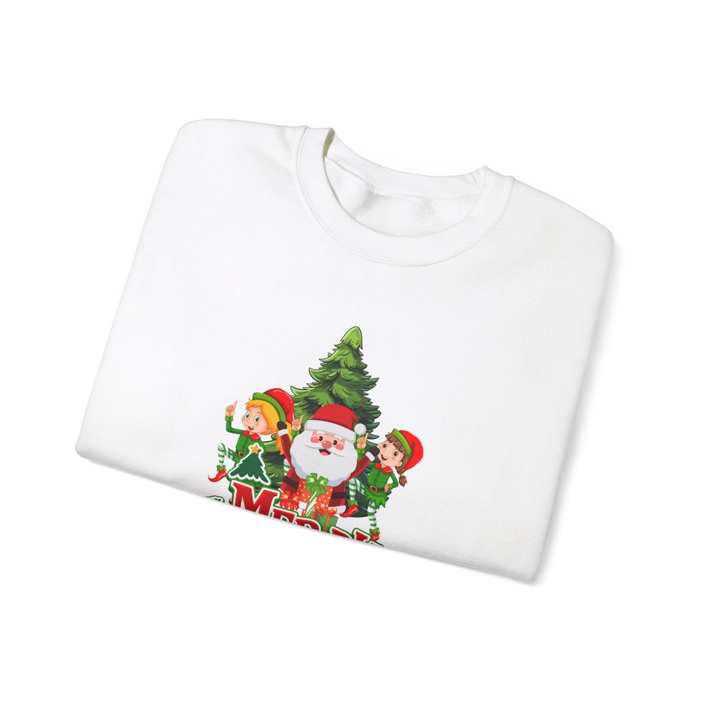 Santa & Elves, Merry Christmas - Unisex Heavy Blend™ Crewneck Sweatshirt - 10545