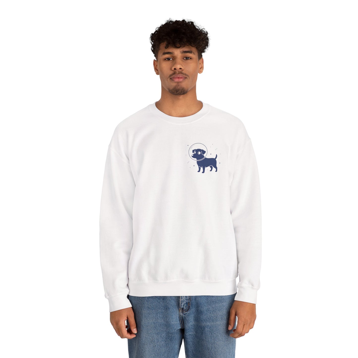 Dog in Space Crewneck Sweatshirt – Space Puppy Graphic Pullover - 14678