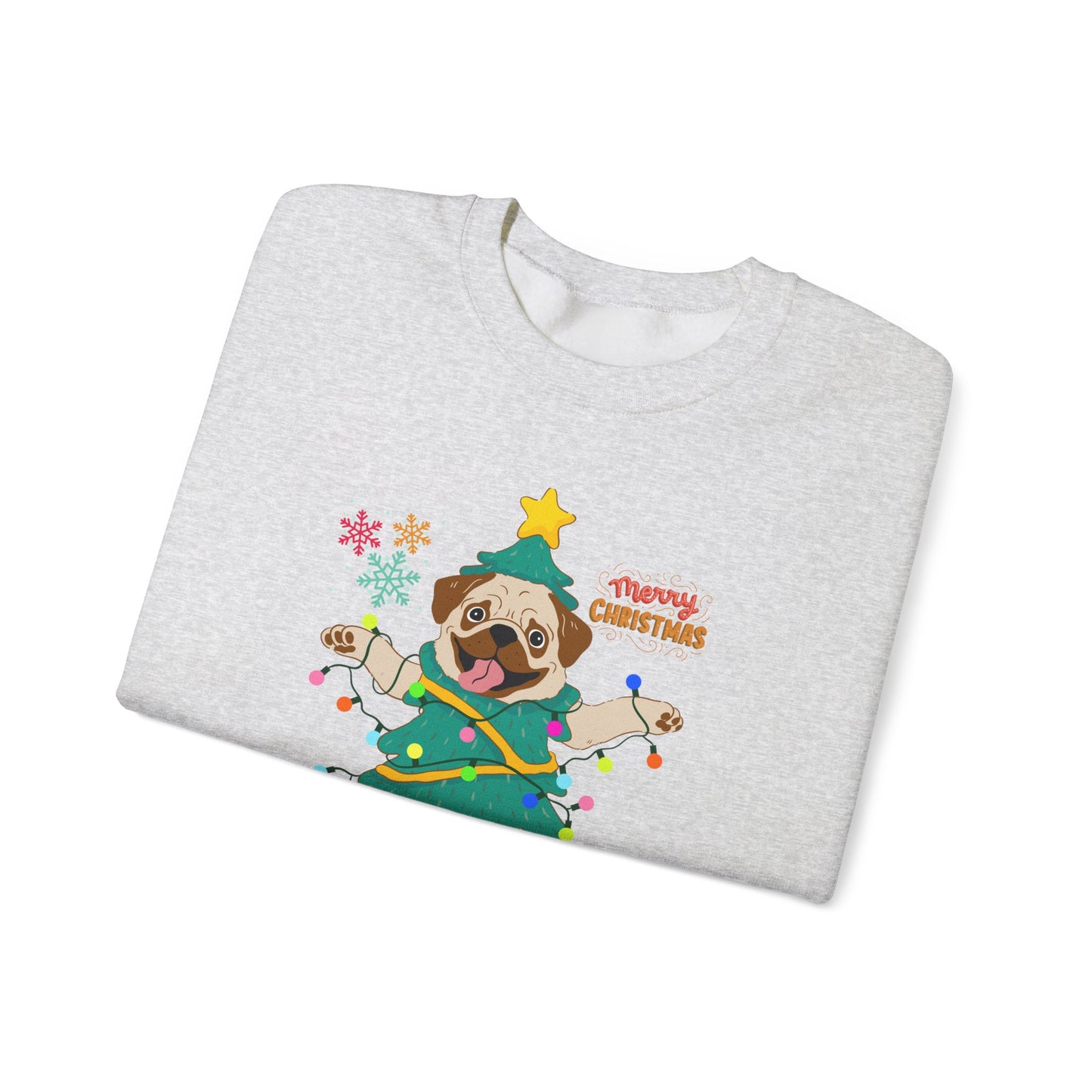 Pug, Merry Christmas - Unisex Heavy Blend™ Crewneck Sweatshirt - 10307