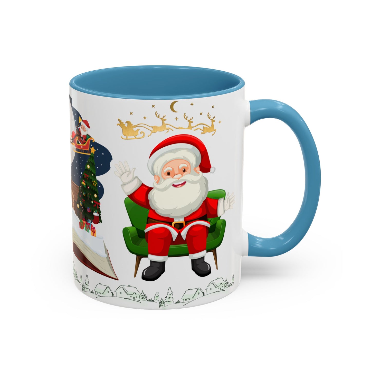 Santa is Coming - Accent Coffee Mug (11, 15oz)