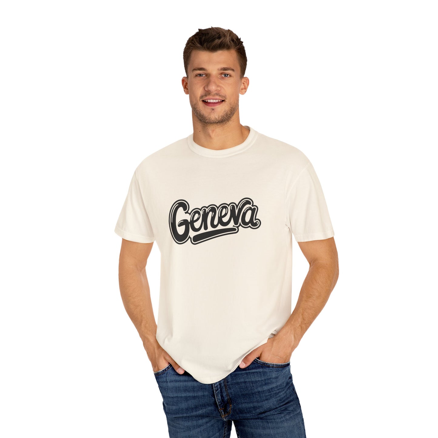 Geneva Unisex Garment-Dyed T-Shirt - Casual Comfort for Travel Lovers - 12261