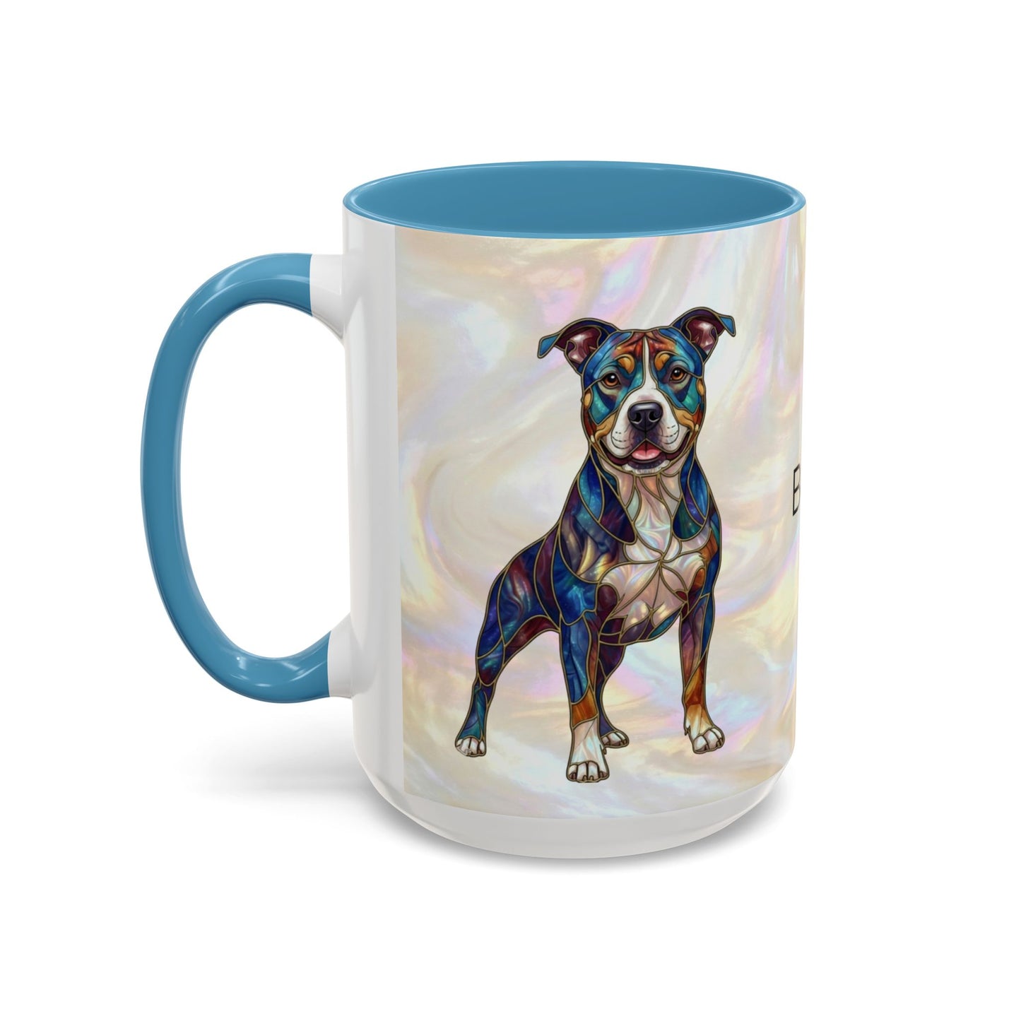 Pitbull Dog Accent Coffee Mug — Stained Glass Design (11/15oz) - 14536
