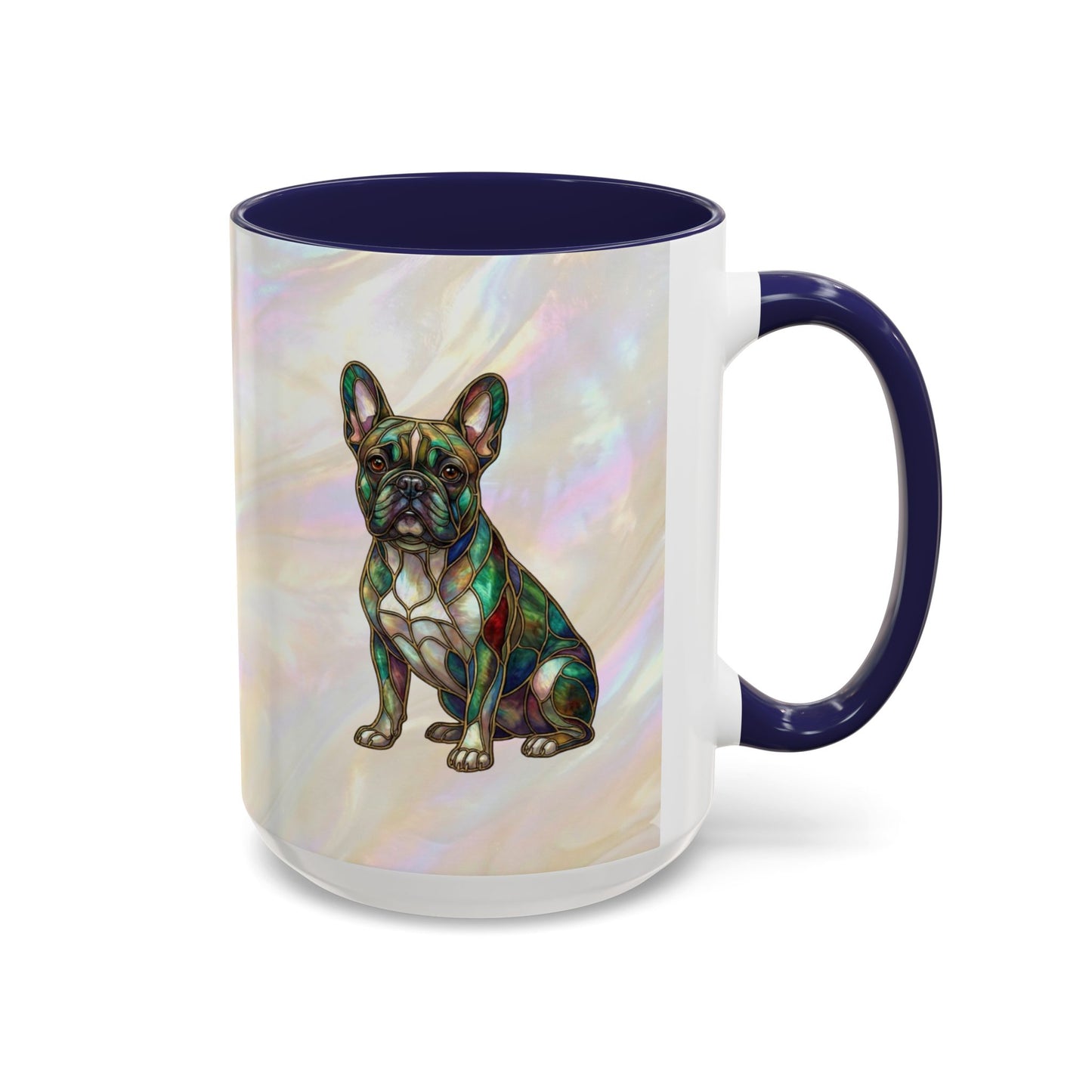French Bulldog Accent Coffee Mug -Stained Glass Style (11/15oz) - 14632