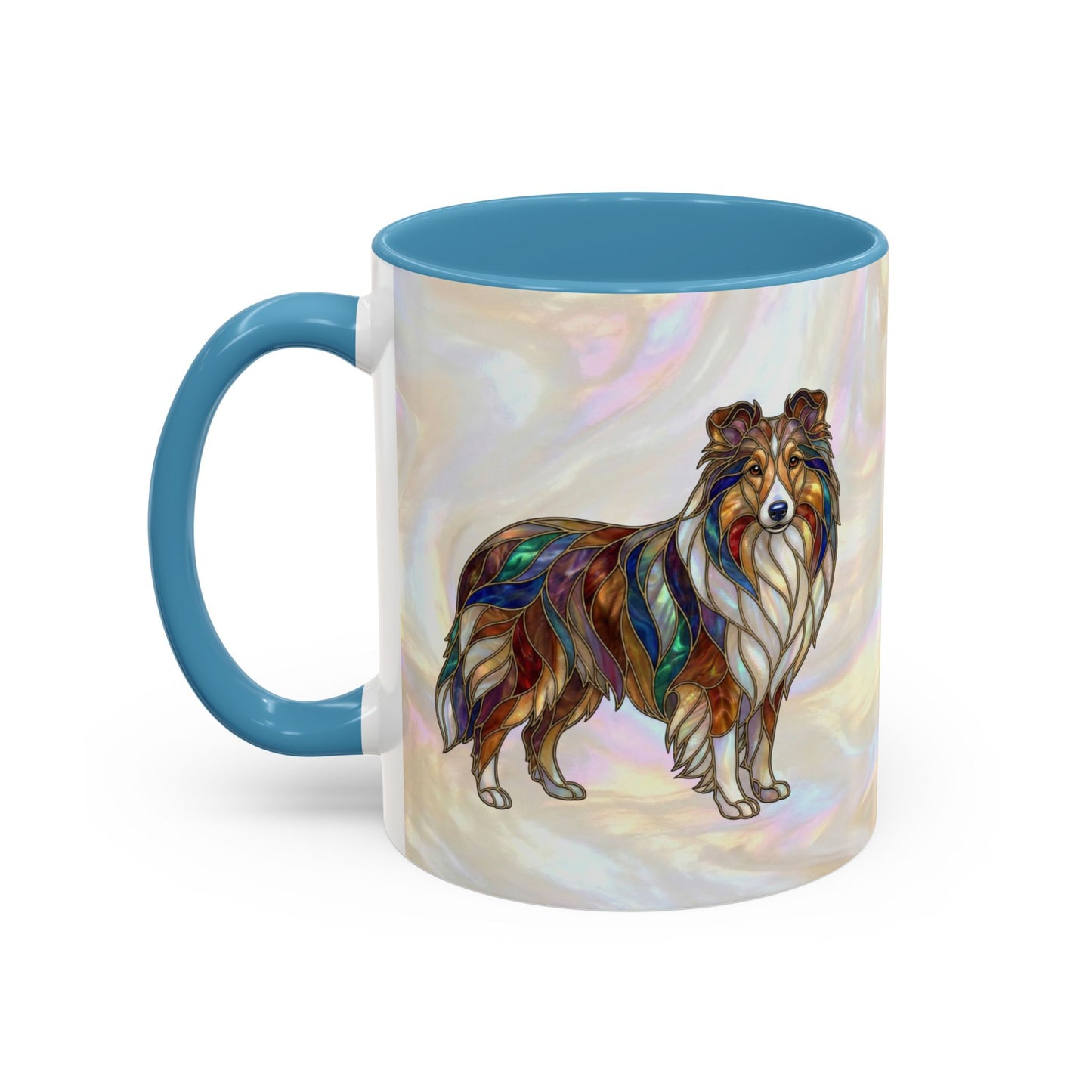 Sheltie Accent Coffee Mug – Stained Glass Design 11/15oz - 14645