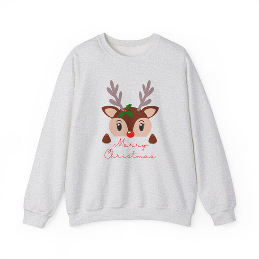 Reindeer, Merry Christmas - Unisex Heavy Blend™ Crewneck Sweatshirt