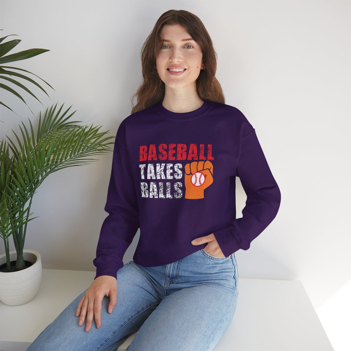 Baseball Takes Balls - Unisex Heavy Blend™ Crewneck Sweatshirt