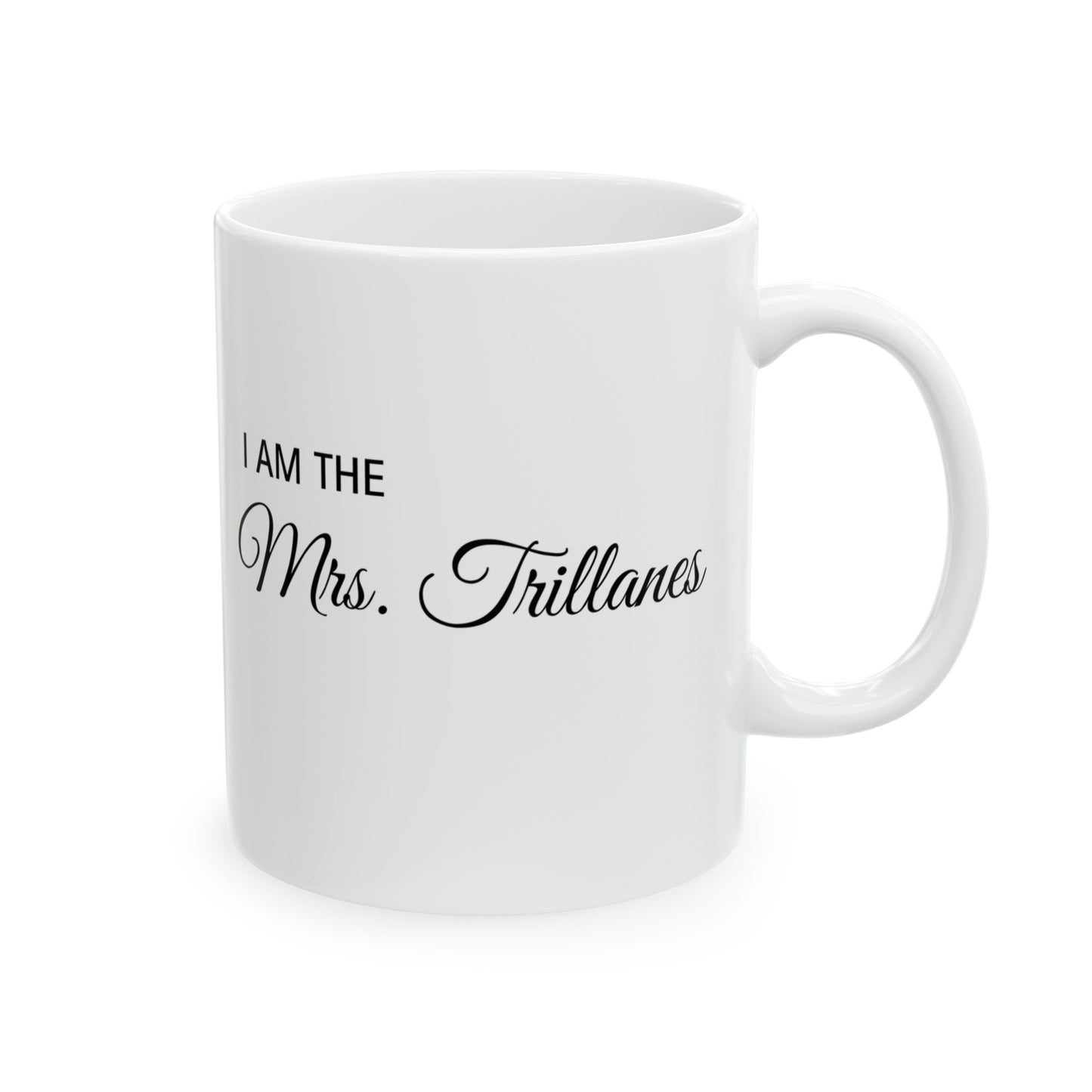 Personalized Ceramic Mug, Custom Coffee Cup, Gift for Wife, Mrs. Mug, Wedding Keepsake, Unique Bridal Shower Gift - 14213