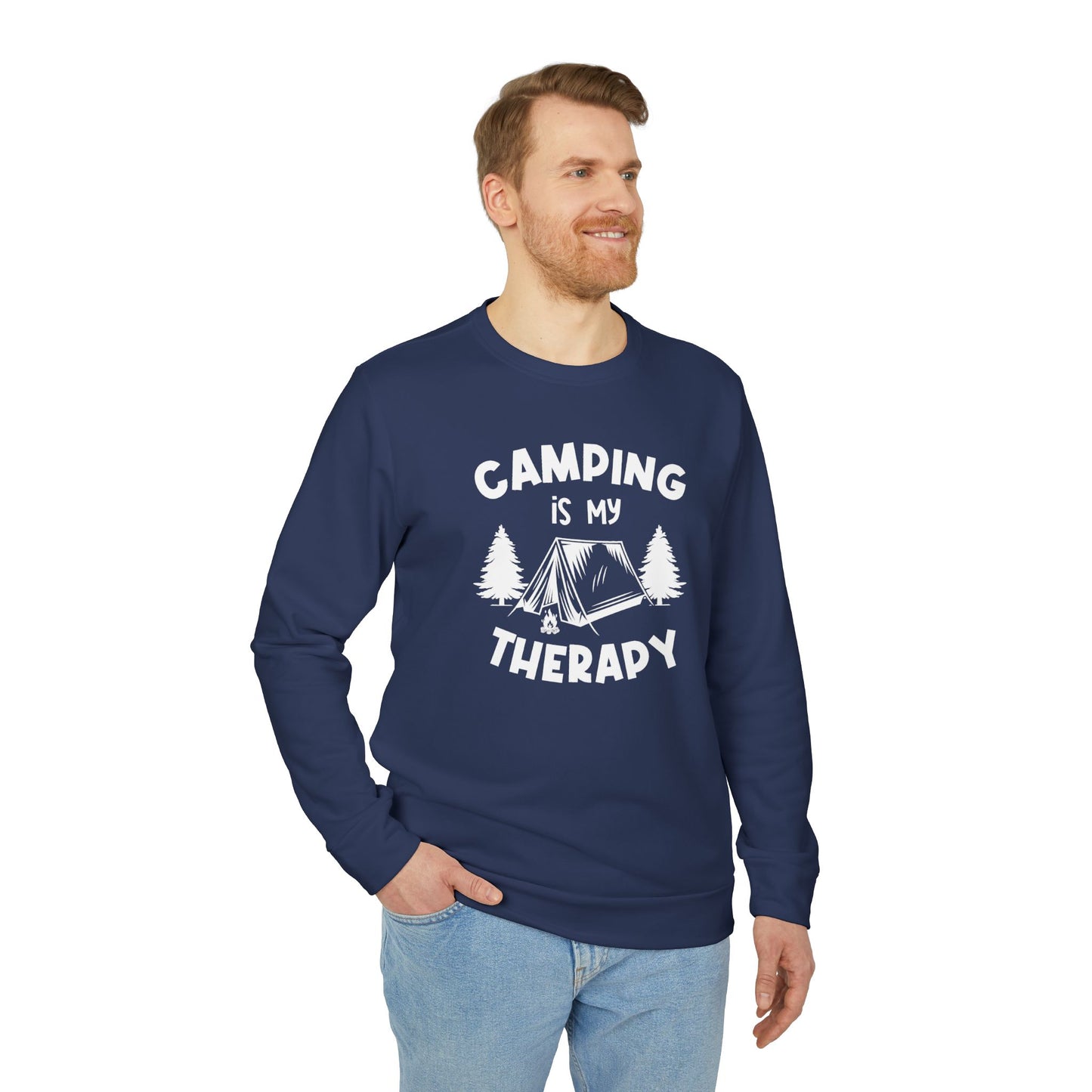Camping Is My Therapy - adidas Unisex Fleece Crewneck Sweatshirt - 12225