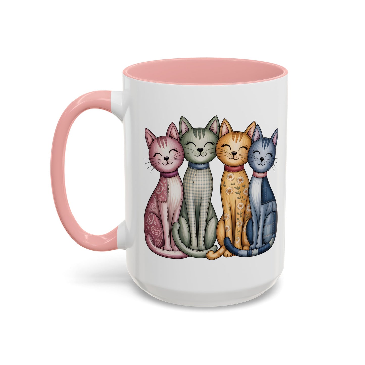 Happy Cats Illustration Mug – Colorful Cat Art Coffee Cup (11oz / 15oz) - 14769