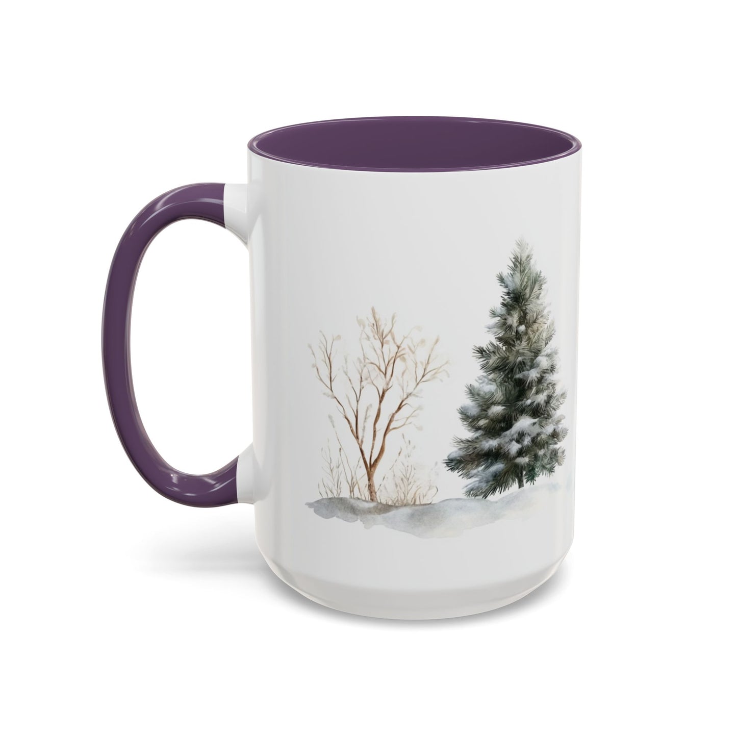 Winter Tree, Snowman & Puppy - Accent Coffee Mug (11, 15oz) - 10404