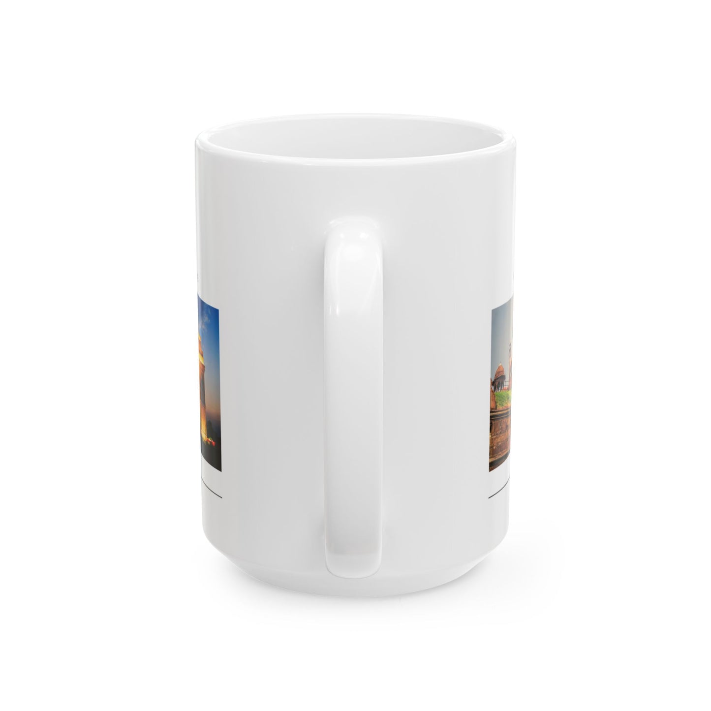 Hello Delhi! Ceramic Mug - 11oz & 15oz Travel Souvenir with Scenic Landmarks - 12025