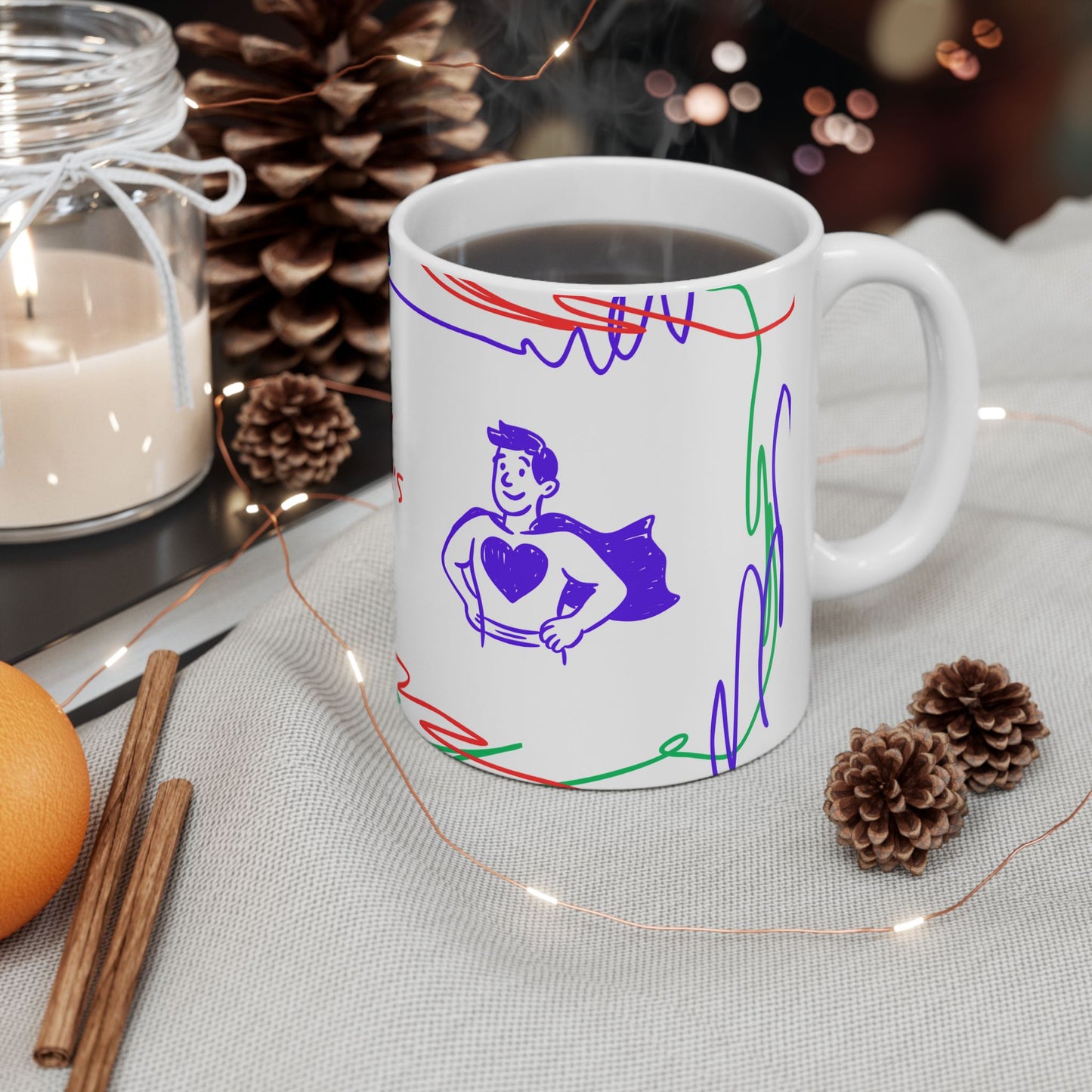 Happy Father's Day Ceramic Mug - Colorful Design for Dad | 11oz and 15oz - 12895