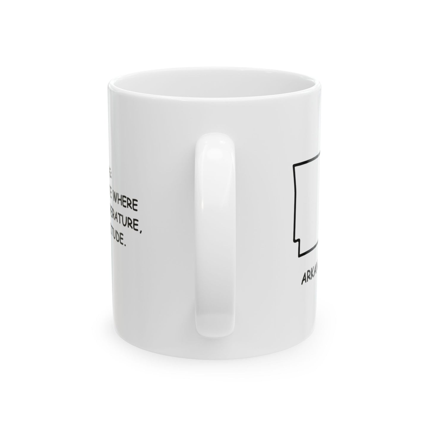 "Arkansas: The only state where 'hot' is a temperature, not an attitude." Ceramic Mug - 13303