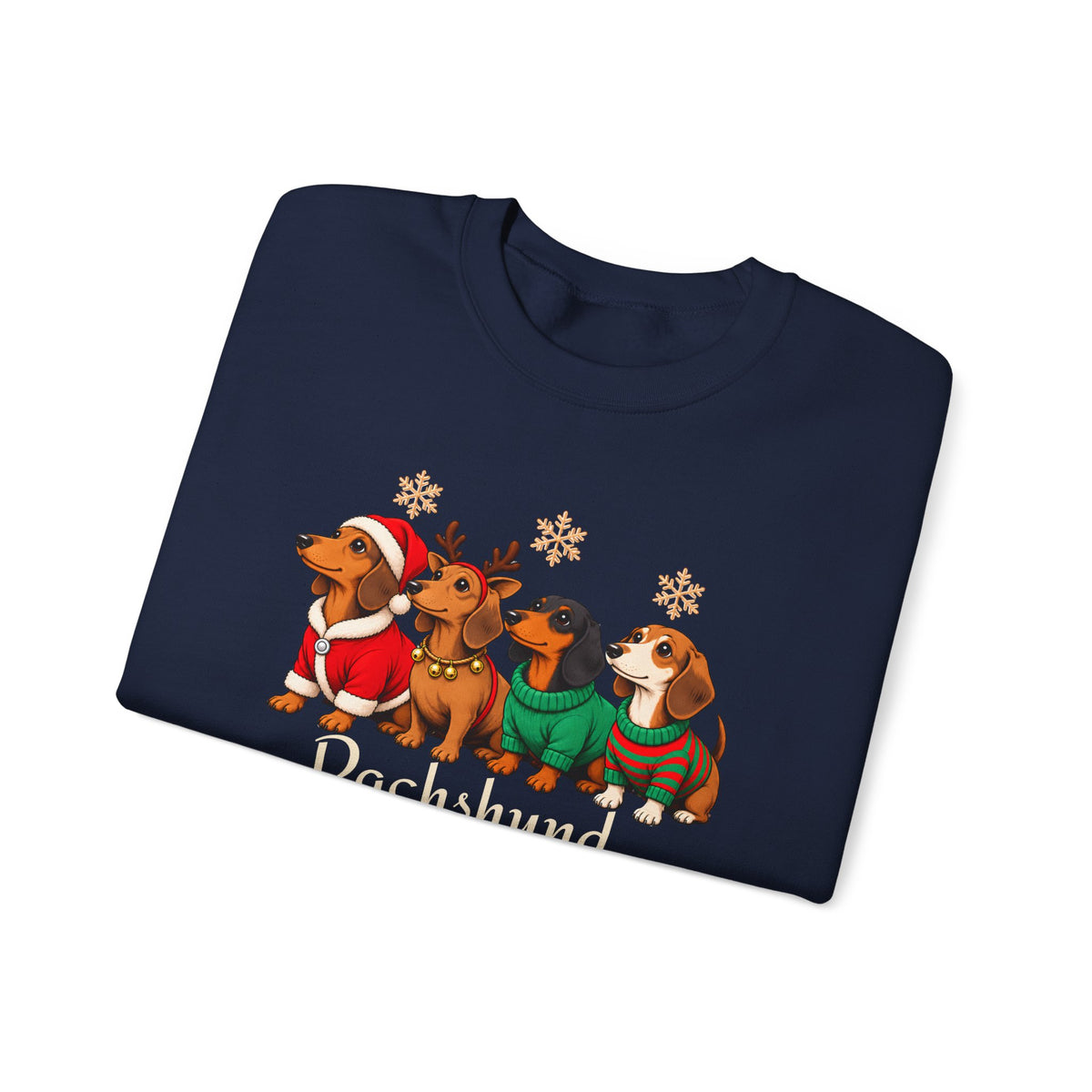 Dachshund Through the Snow Sweatshirt, Cute Christmas Dog Crewneck - 14566
