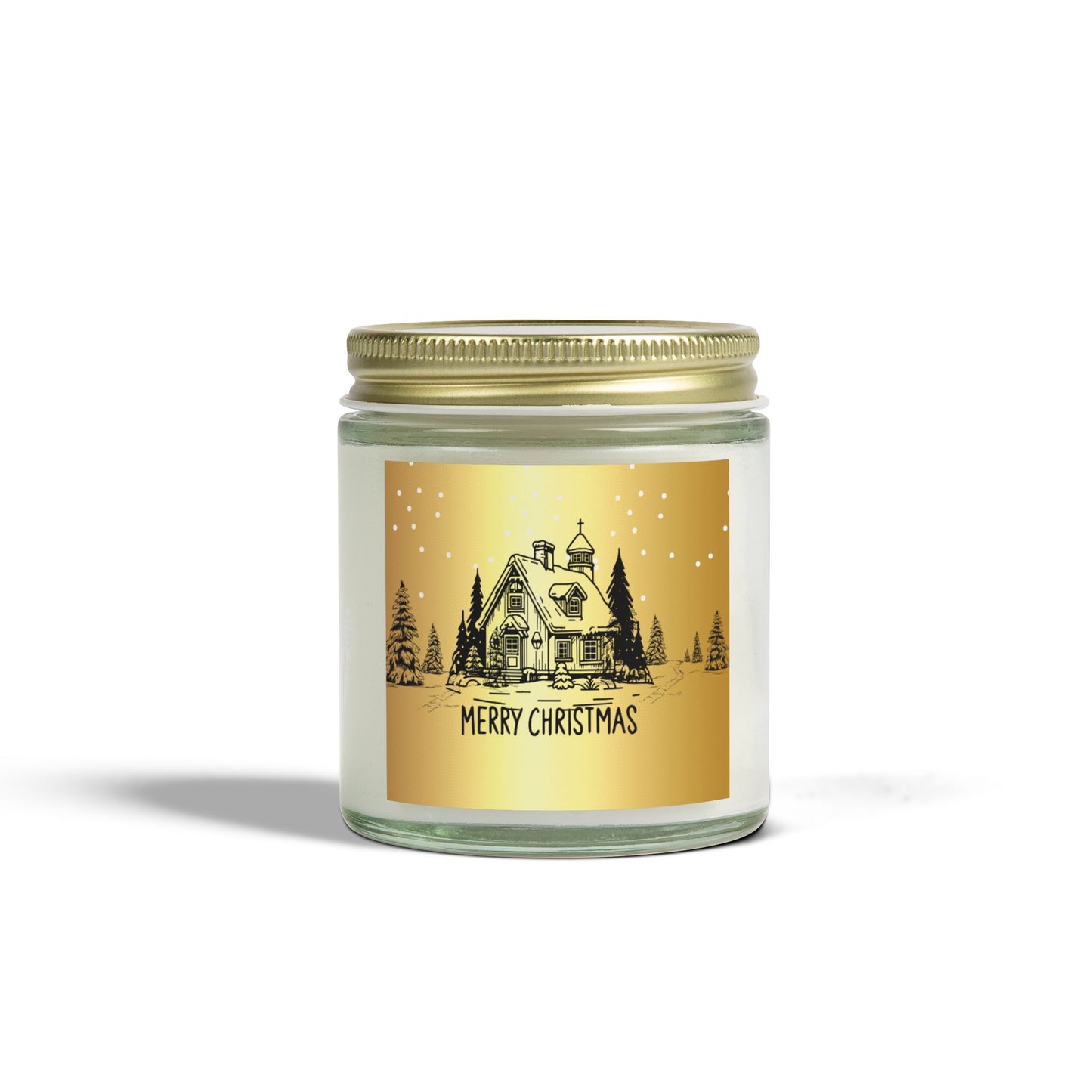 Merry Christmas - Scented Candles, Coconut Apricot Wax (4oz, 9oz) - 10108