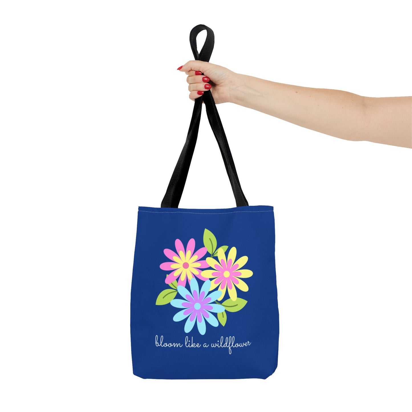 Bloom Like A Wildflower, Royal Blue - Tote Bag (AOP) - 10194