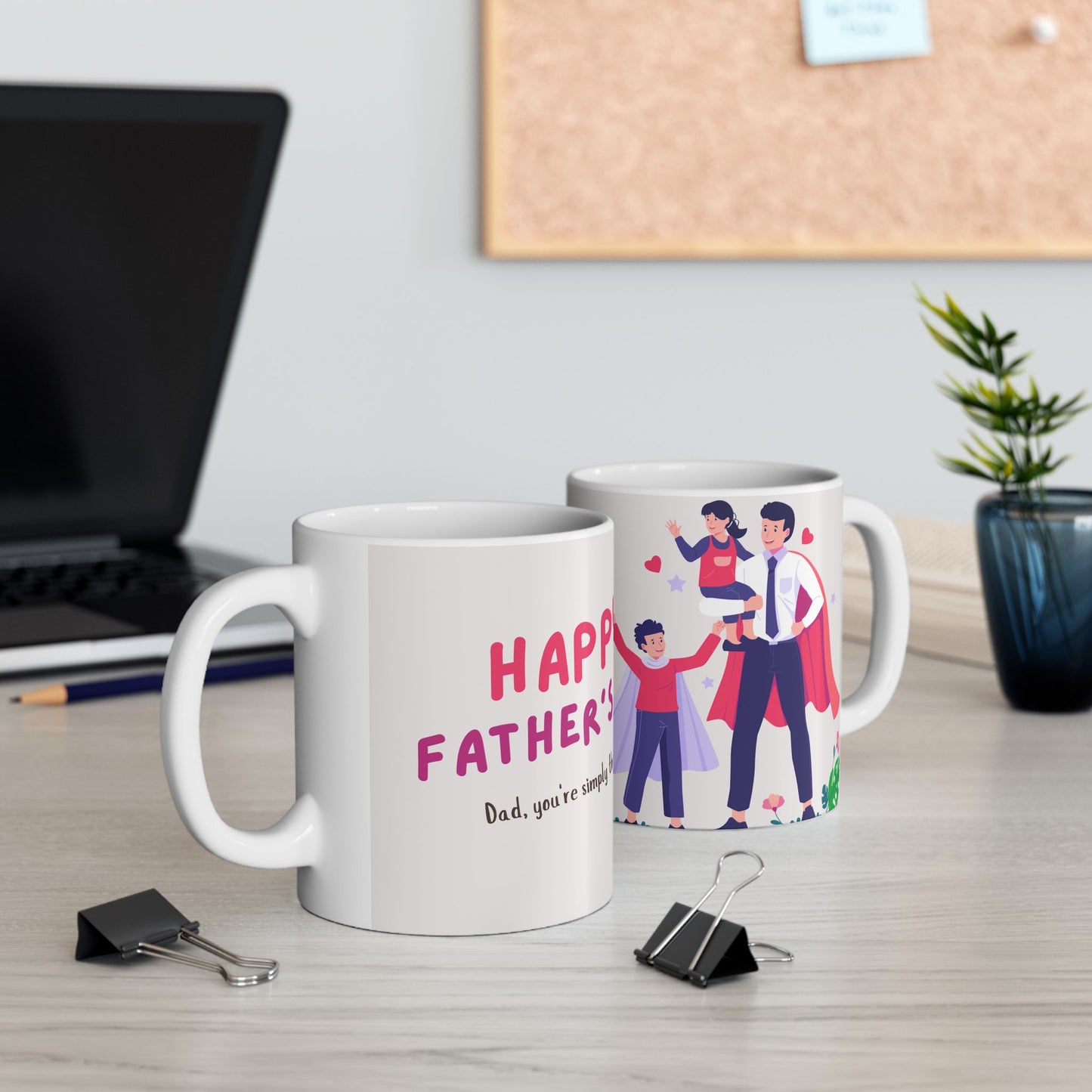 Happy Father's Day Ceramic Mug - Perfect Gift for Dad - 12897