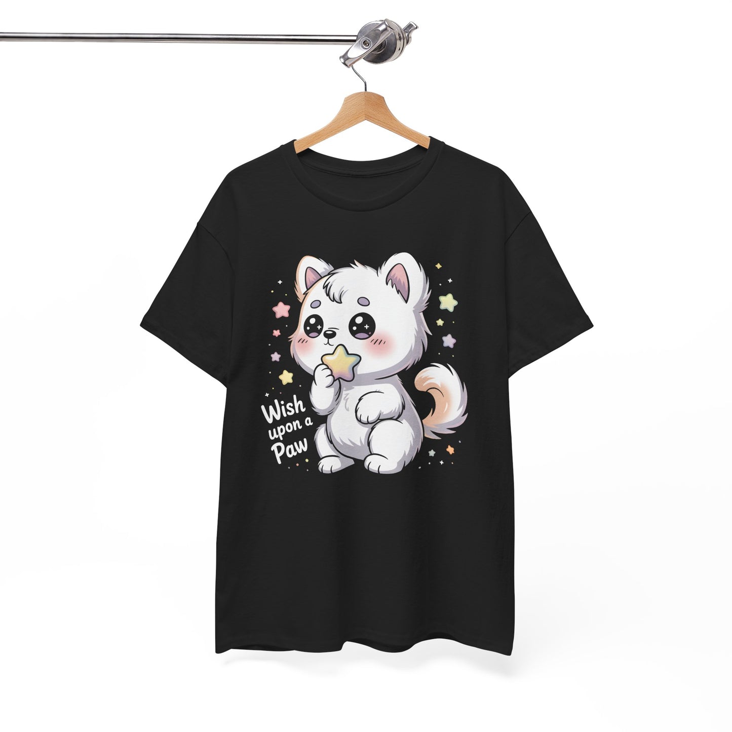 Cute Kitten T-Shirt – “Wish Upon a Paw” Kawaii Cat Tee Gift - 14851