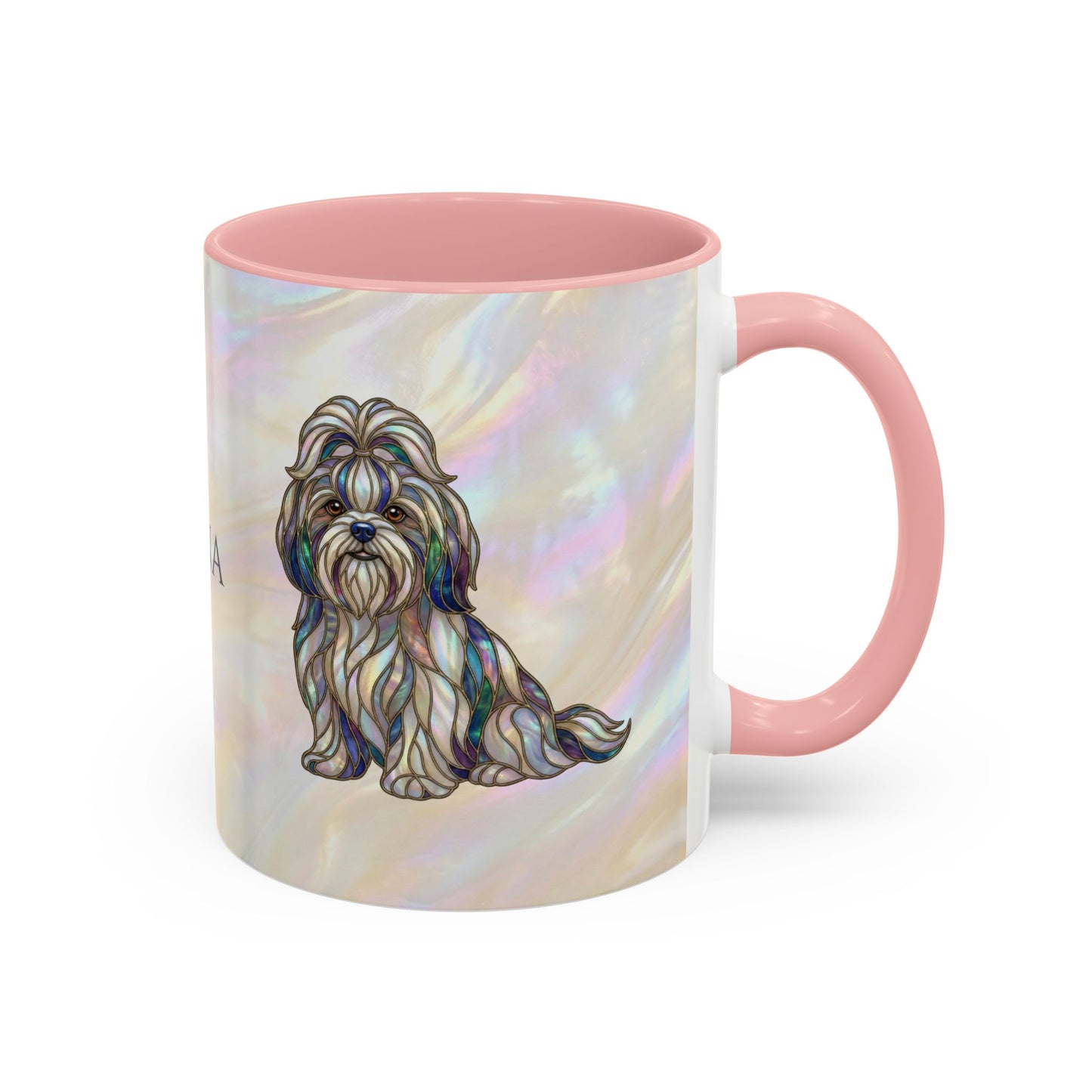 Shih Tzu Accent Coffee Mug – Stained Glass Design 11/15oz - 14647