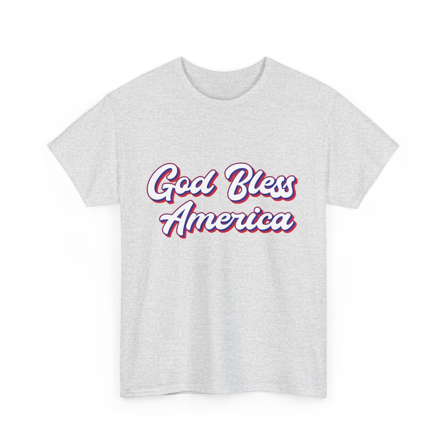 God Bless America Unisex Heavy Cotton Tee | Patriotic Shirt, American Pride Apparel, 4th of July Outfit, Gift for Veterans, Summer - 13655