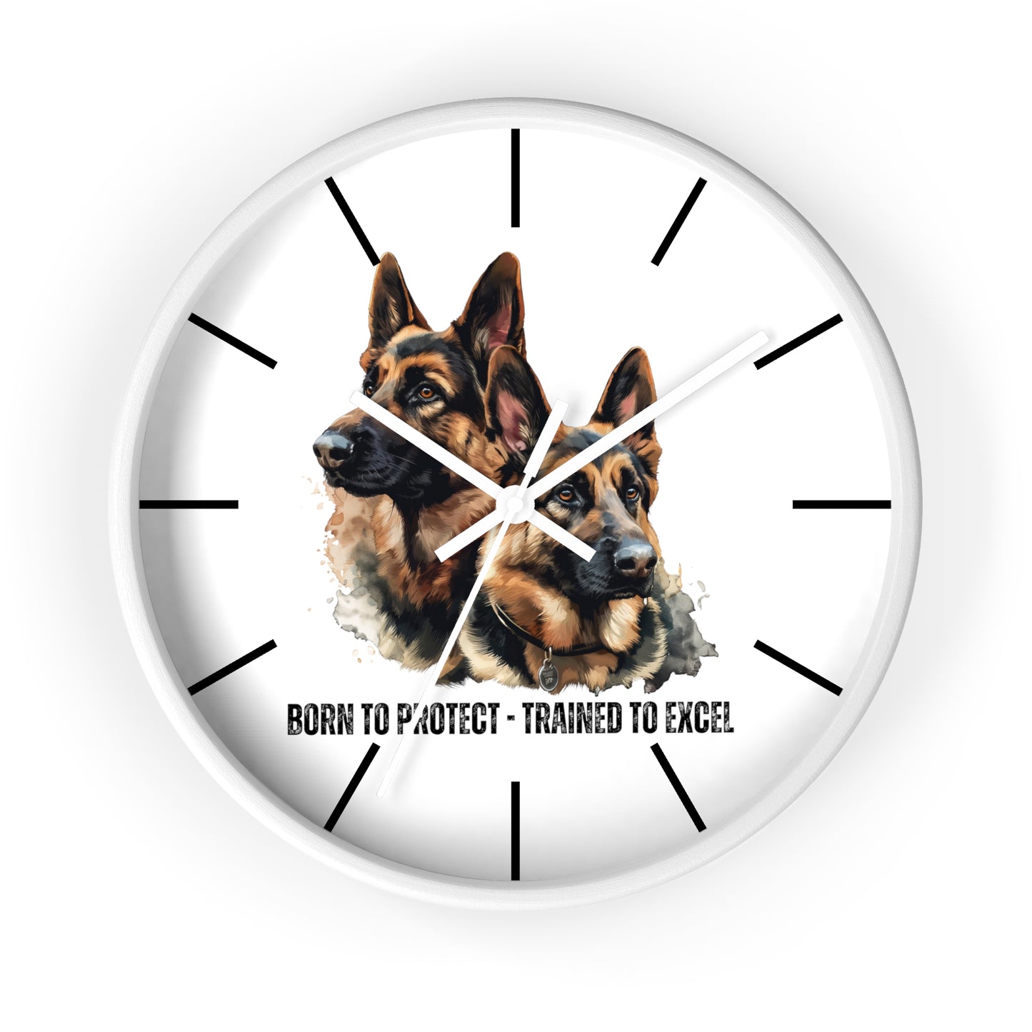 German Shepherds: Born to Protect - Wall Clock