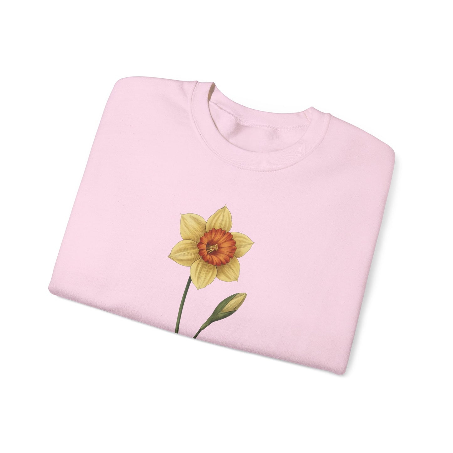 March Birth Flower Daffodil Crewneck Sweatshirt – Floral Birthday Gift Pullover - 14822