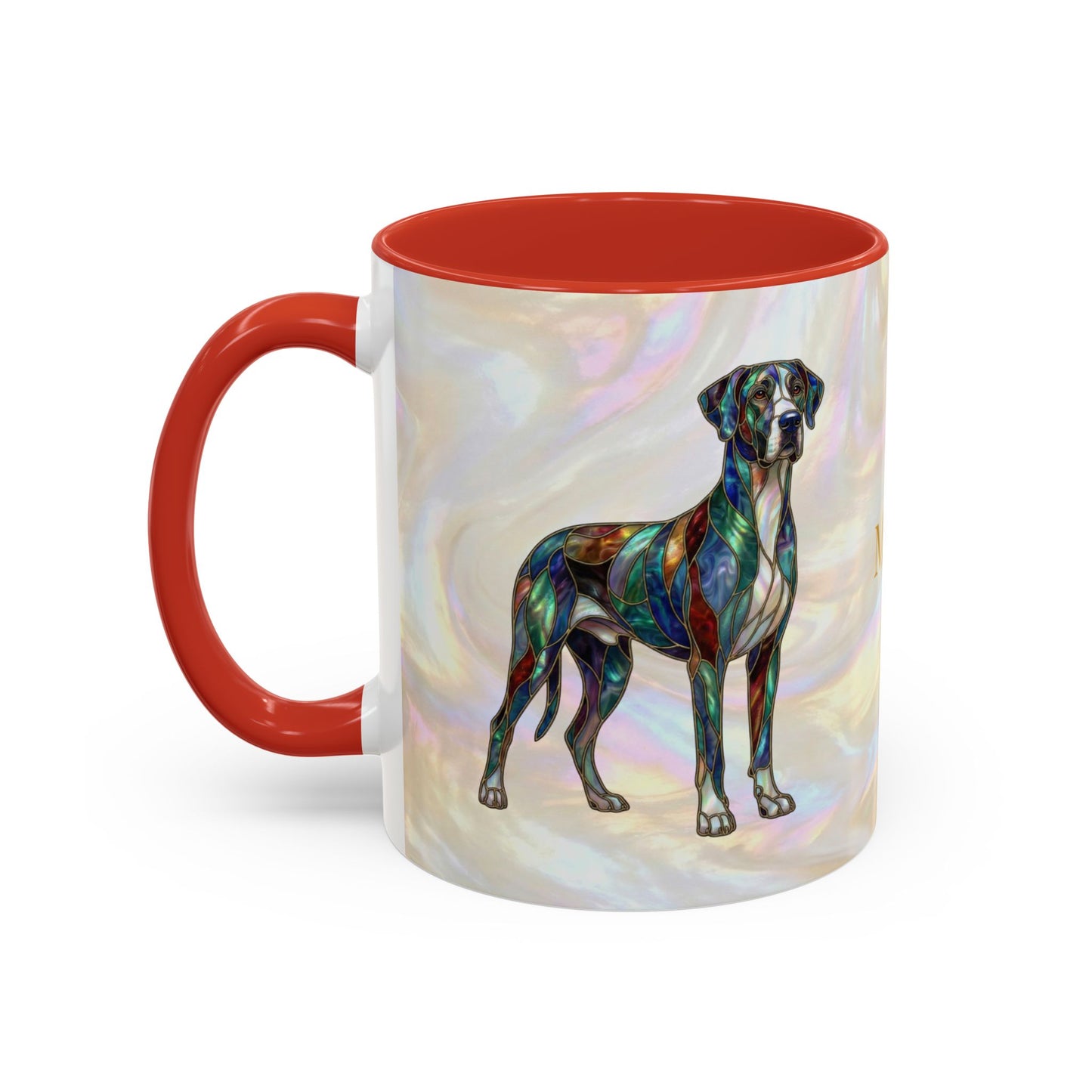 Personalized Great Dane Dog Mug — Stained Glass Design (11/15 oz) - 14550
