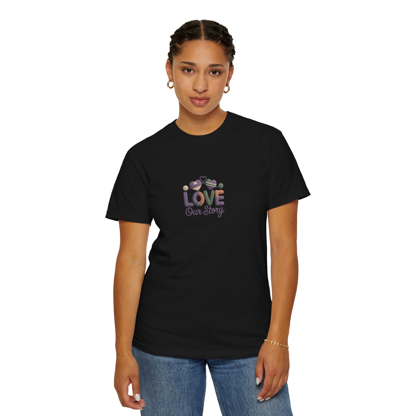 Our Story Valentine Graphic T-Shirt — Custom Placement & Size, Couple Gift - 14750
