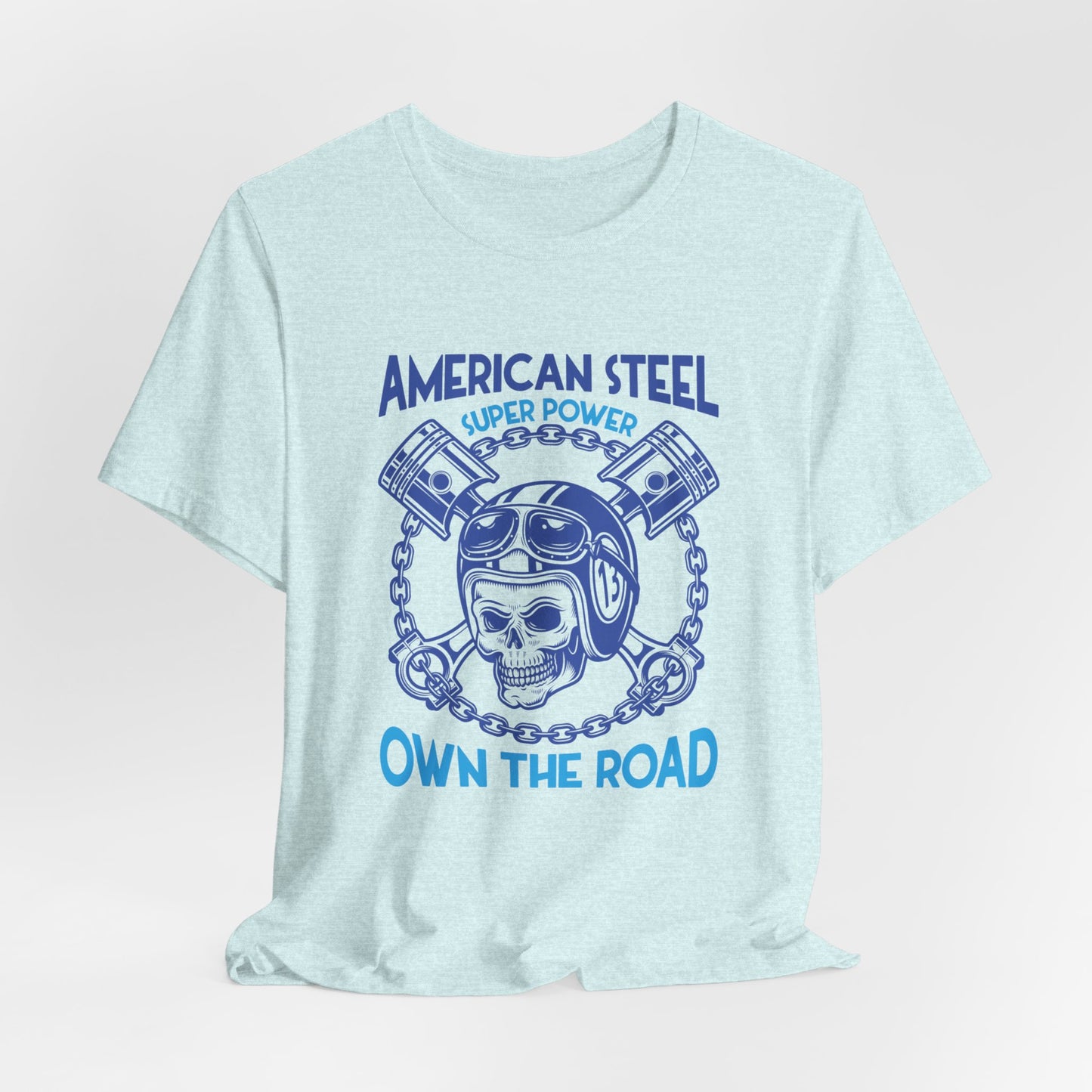 American Steel, Super Power On The Road - Unisex Jersey Short Sleeve Tee