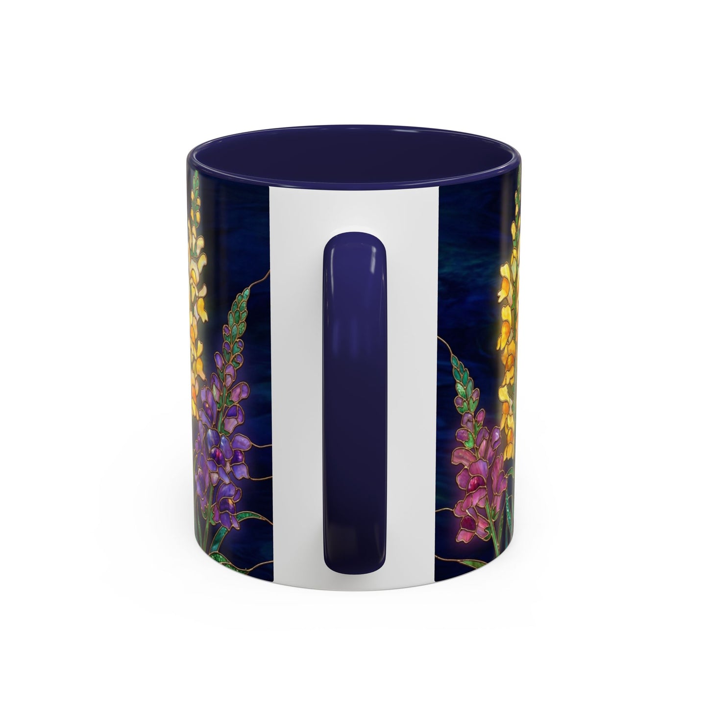 Snapdragon Floral Accent Coffee Mug — Stained Glass Design (11/15oz) - 14586