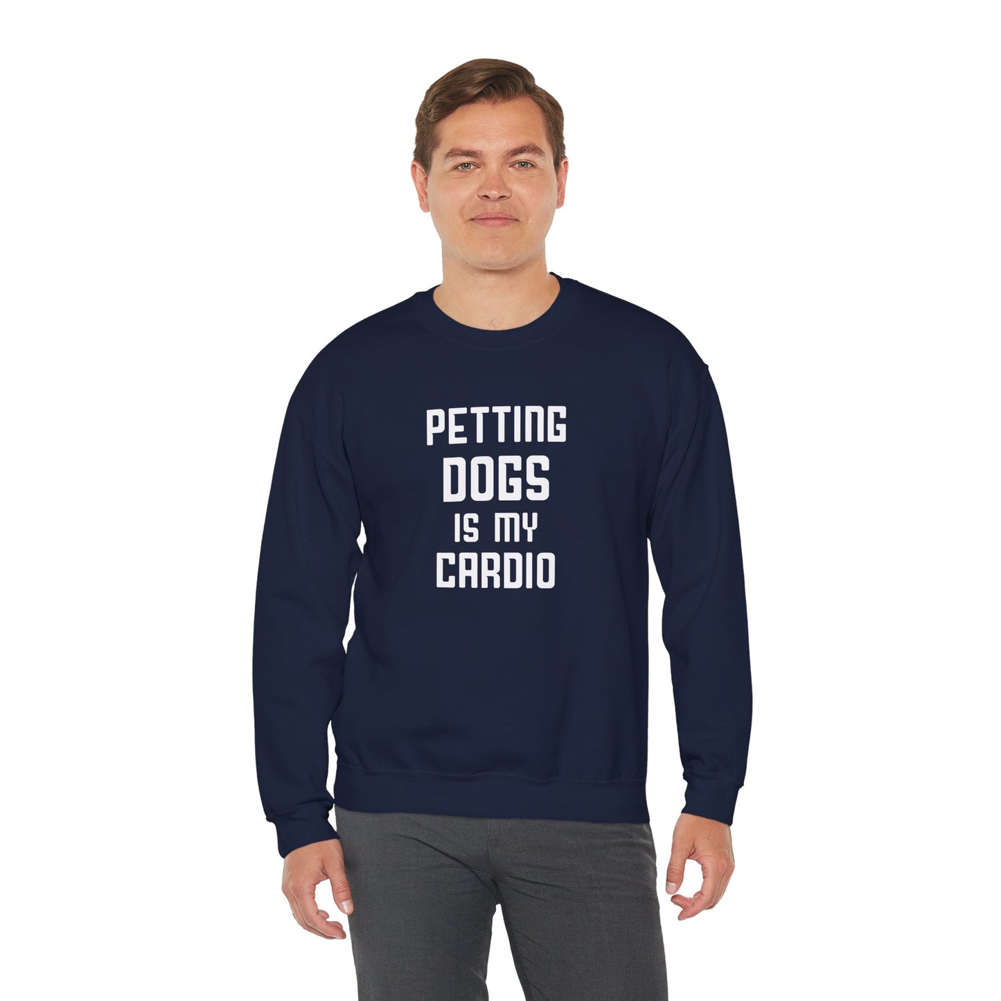 Petting Dog is My Cardio - Unisex Heavy Blend™ Crewneck Sweatshirt