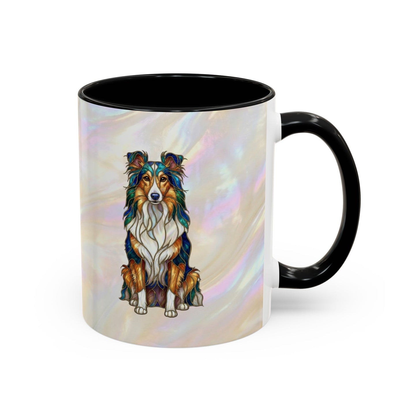 Sheltie Accent Coffee Mug – Stained Glass Design 11/15oz - 14645