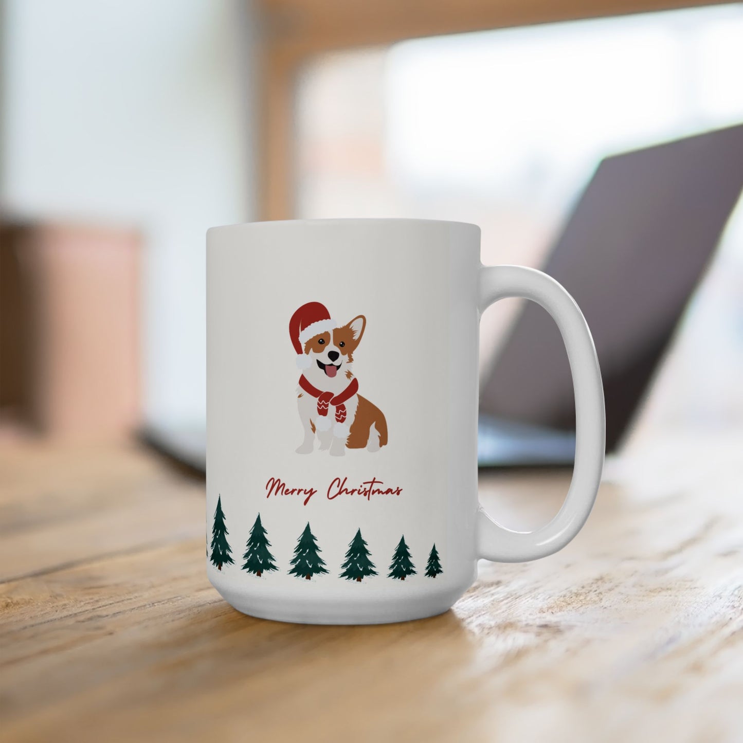 Santa & Dog, Merry Christmas - Ceramic Mug, (11oz, 15oz) - 10911