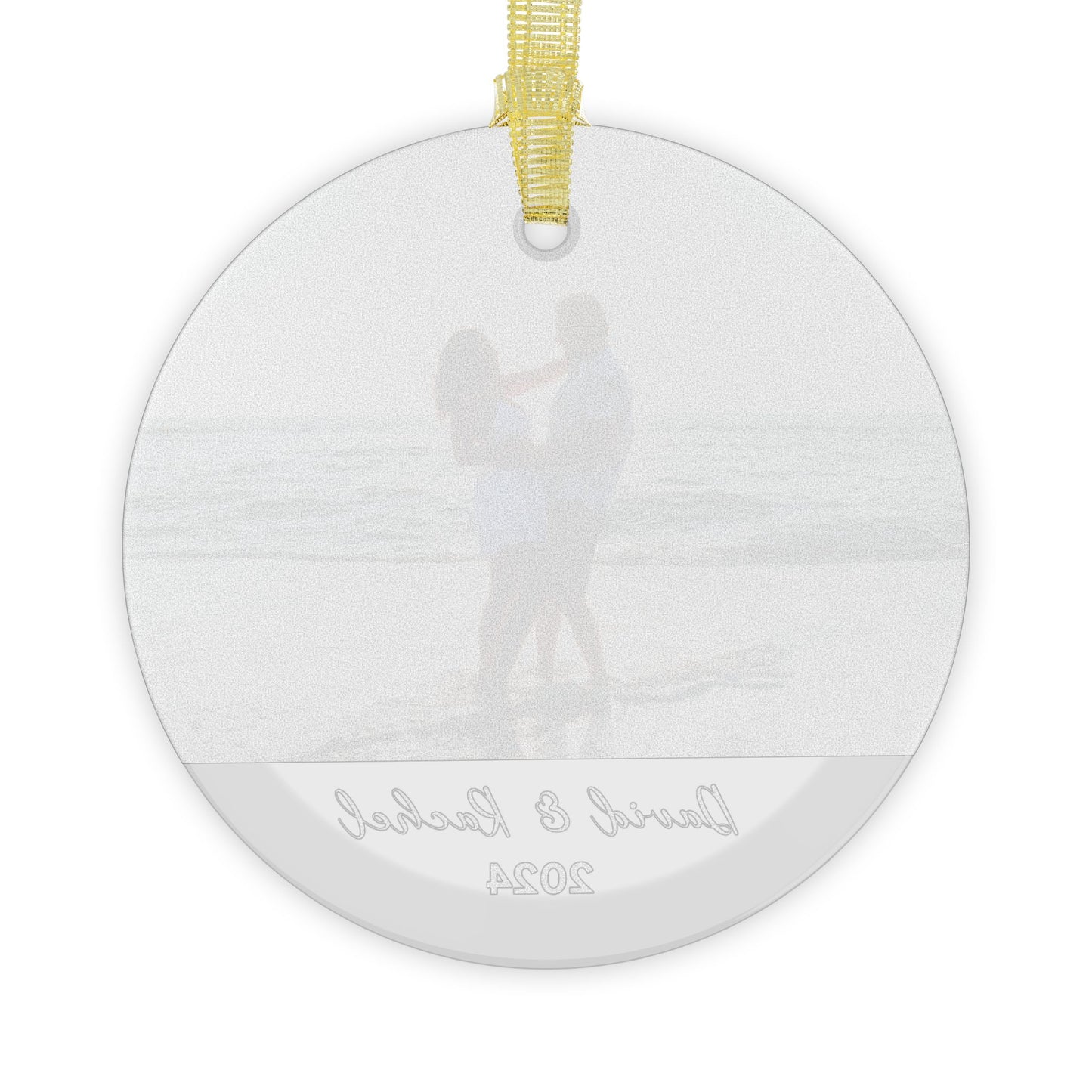 Christmas: Couple's Photo, Customizable -  Glass Ornaments - 10245