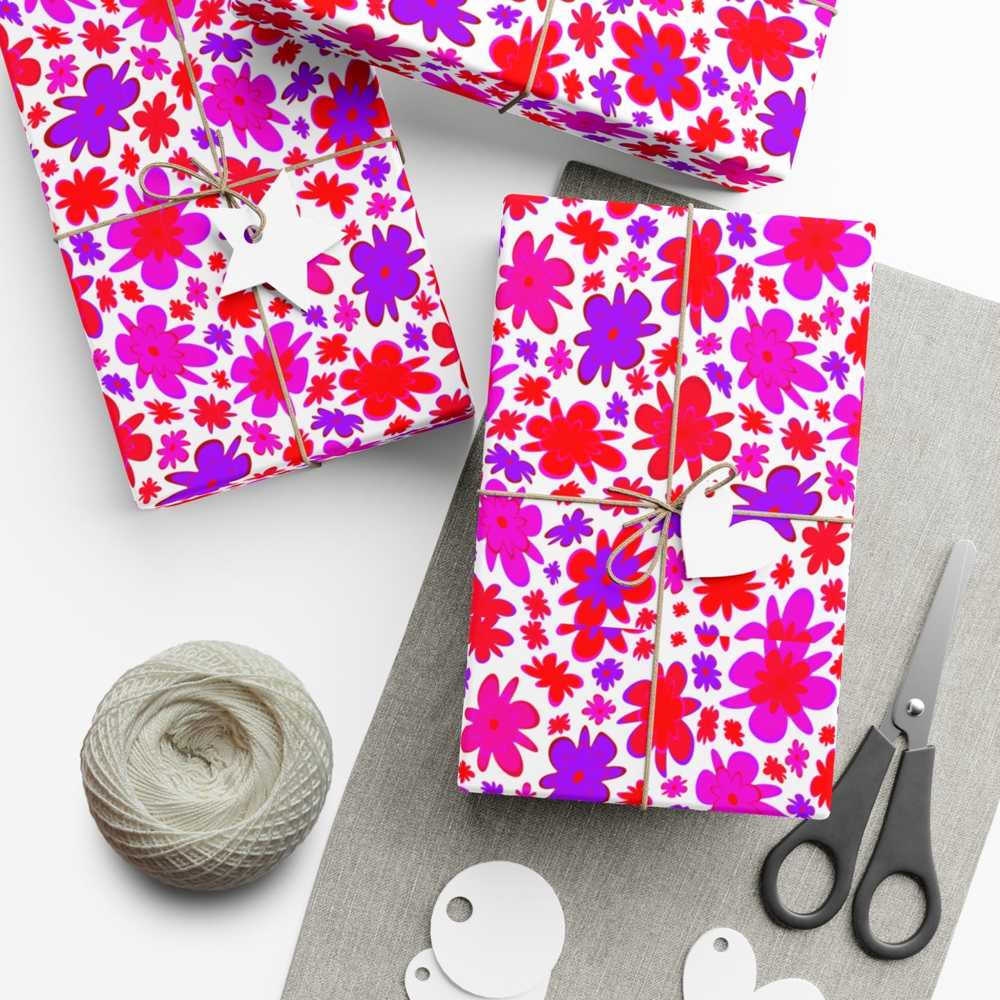 Red & Purple Flowers - Gift Wrap Papers - 10218